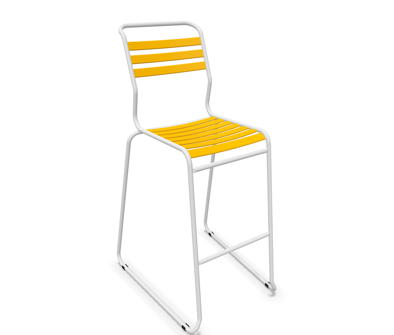 Schaffner Bar-Kufen-Lättlistuhl Säntis Gelb | Schubiger Möbel