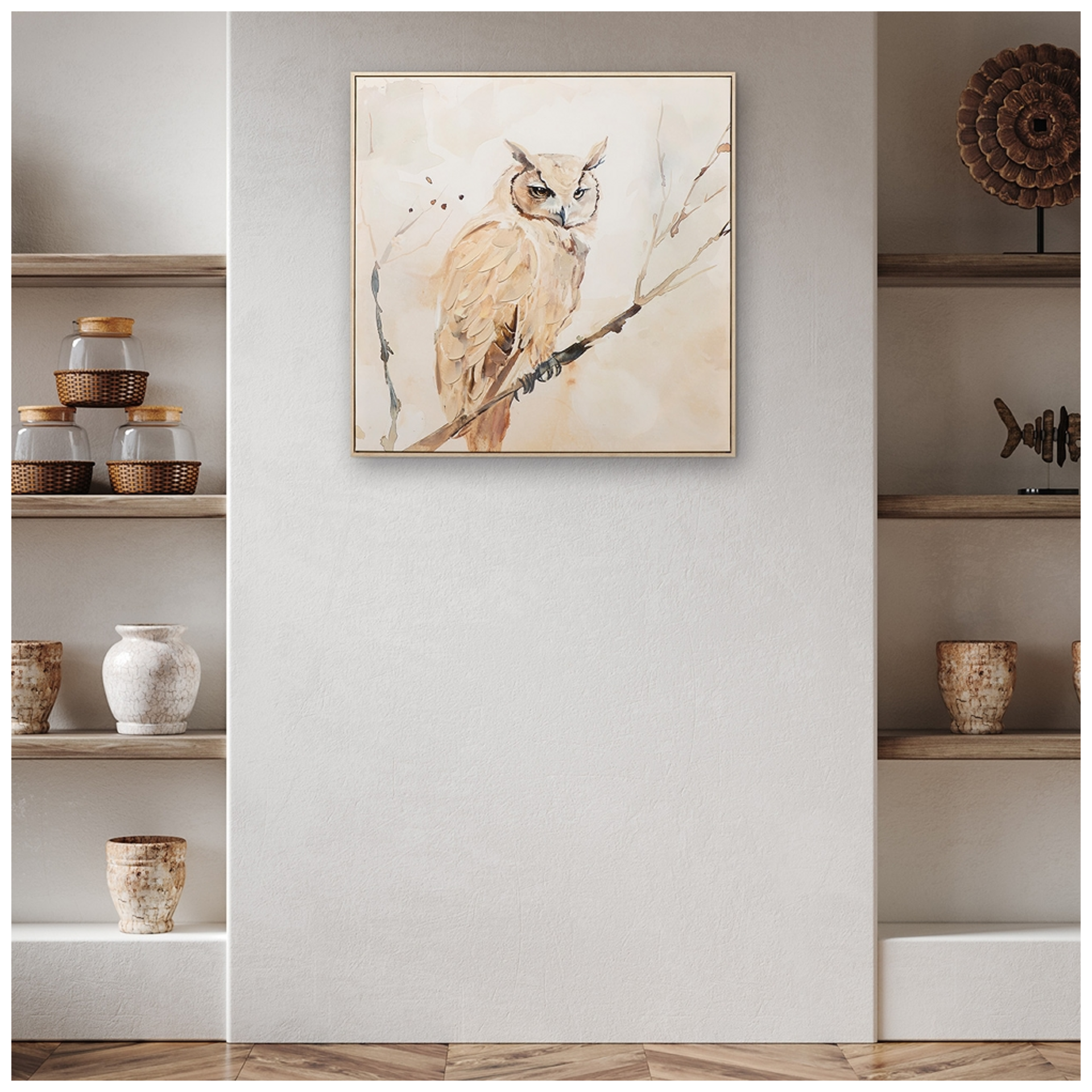 Bild Natural Owl image LAND / Grösse: 80 x 80 cm Bild Natural Owl image LAND / Grösse: 80 x 80 cm