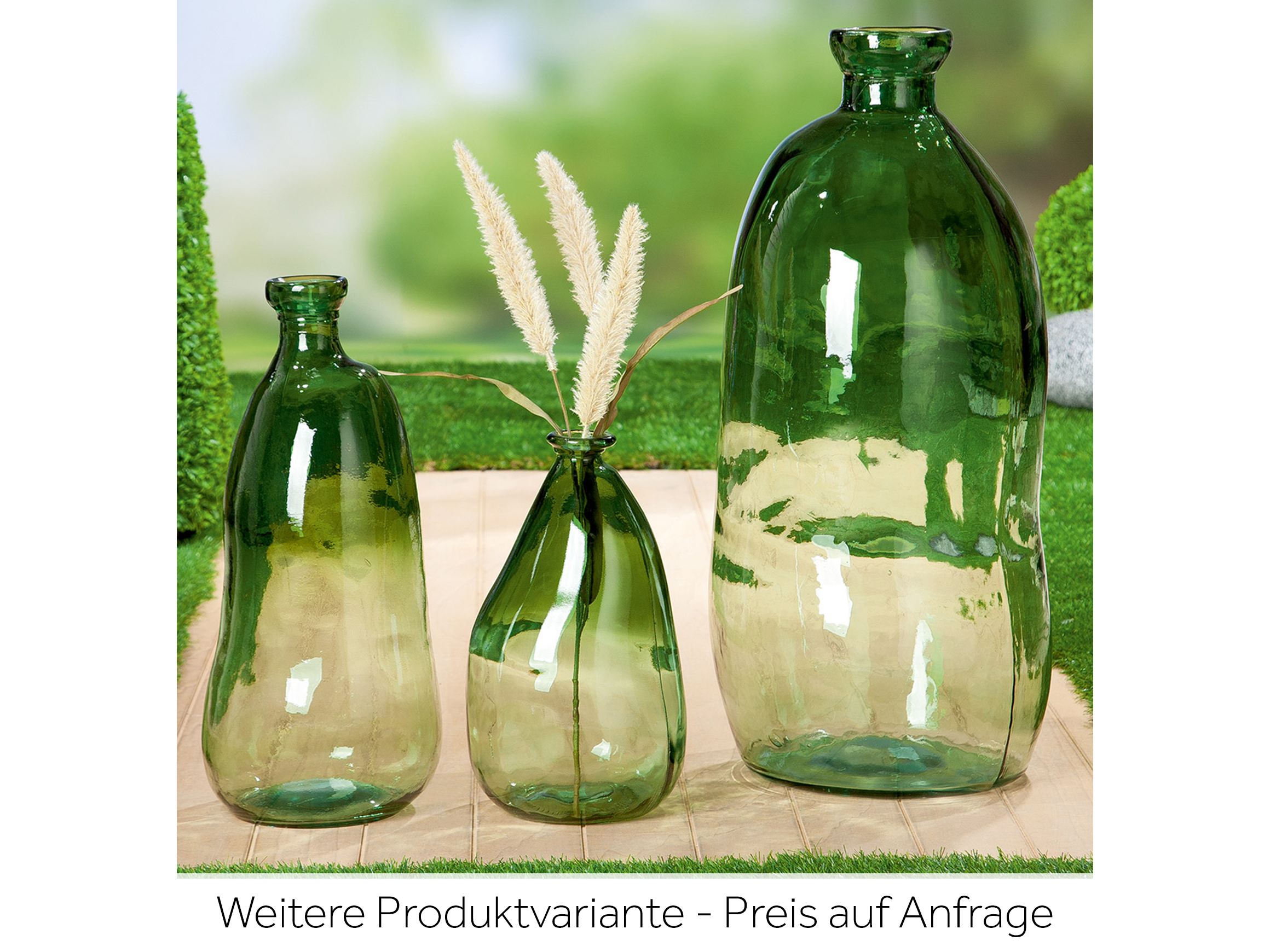 Vase Recycle Glas, Grün H: 73 cm Gilde