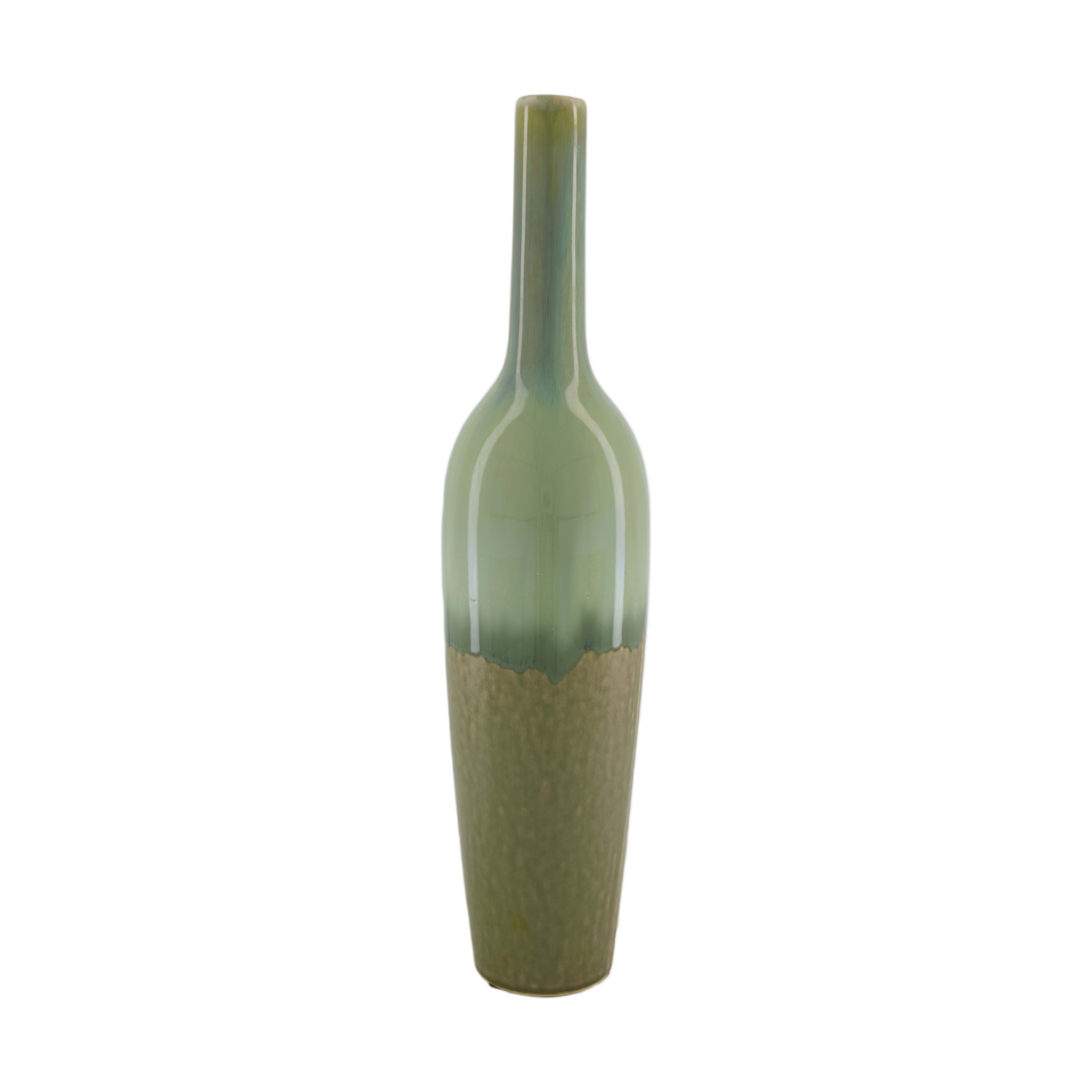 Decofinder Vase Flasche Keramik, Grün  | Schubiger Möbel