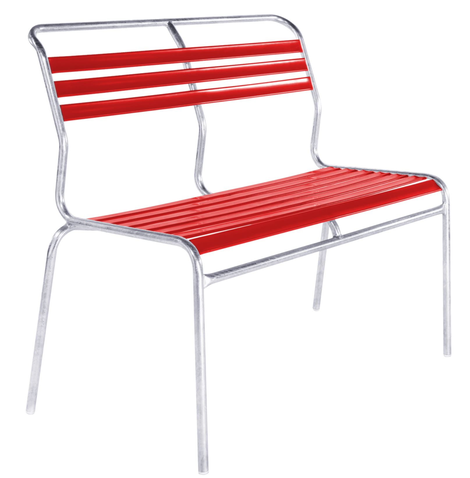 Lättli-Bank Säntis Feuerverzinkt von Schaffner / Farbe: Rot / Grösse: 90 x 58 cm