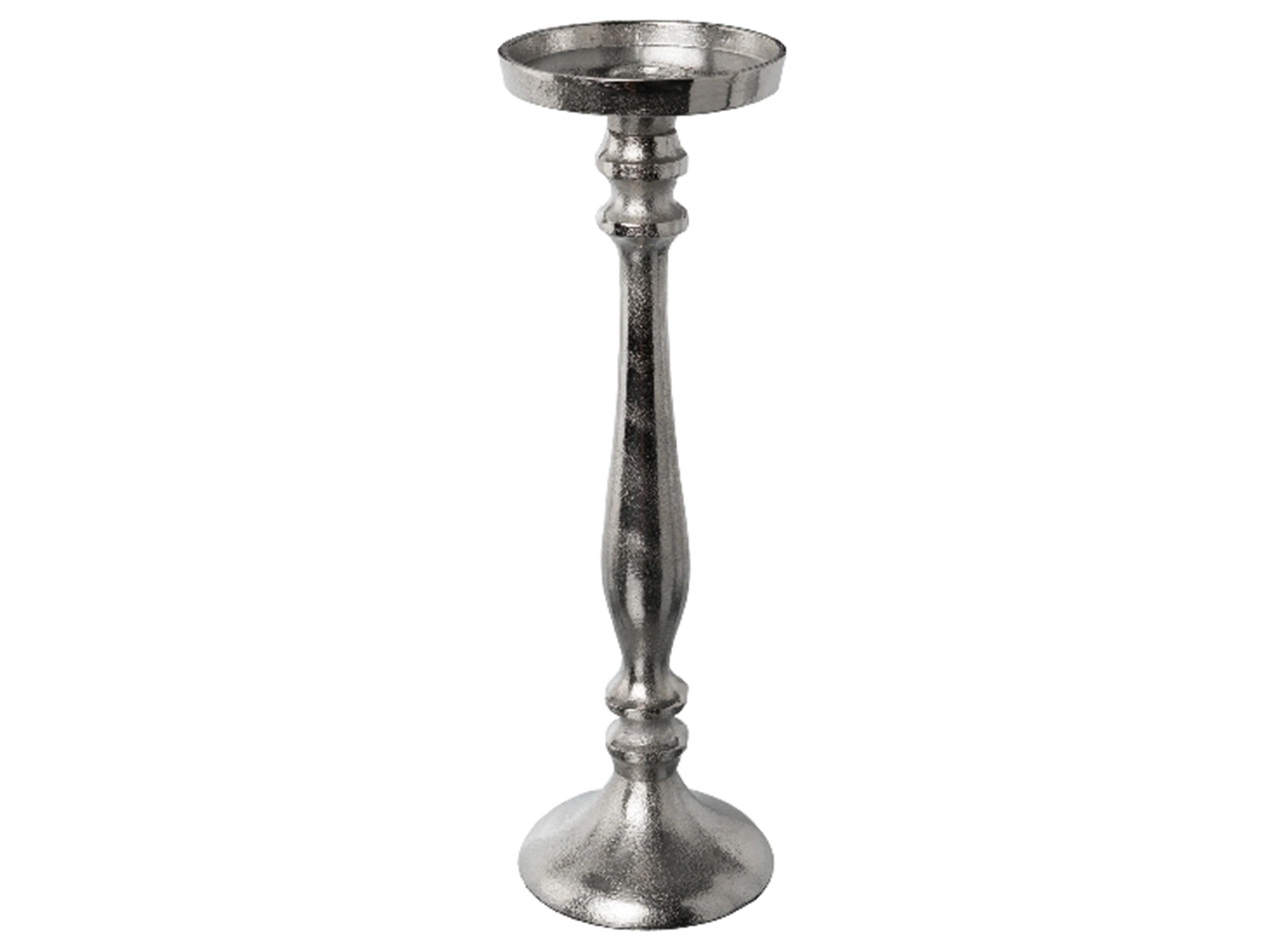Kerzenständer Aluminium Silber H: 38 cm Gasper