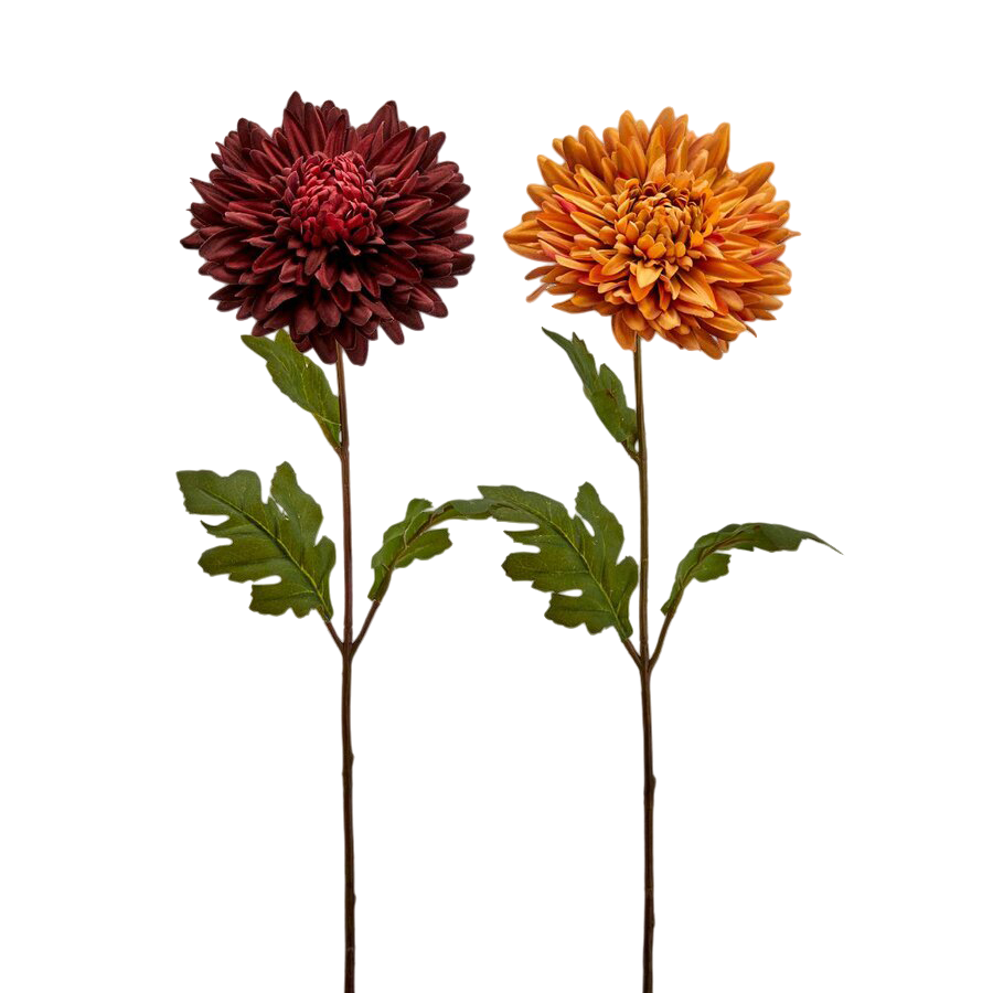 Kunstblume Chrisantheme Rot-Orange H: 60 cm Edg