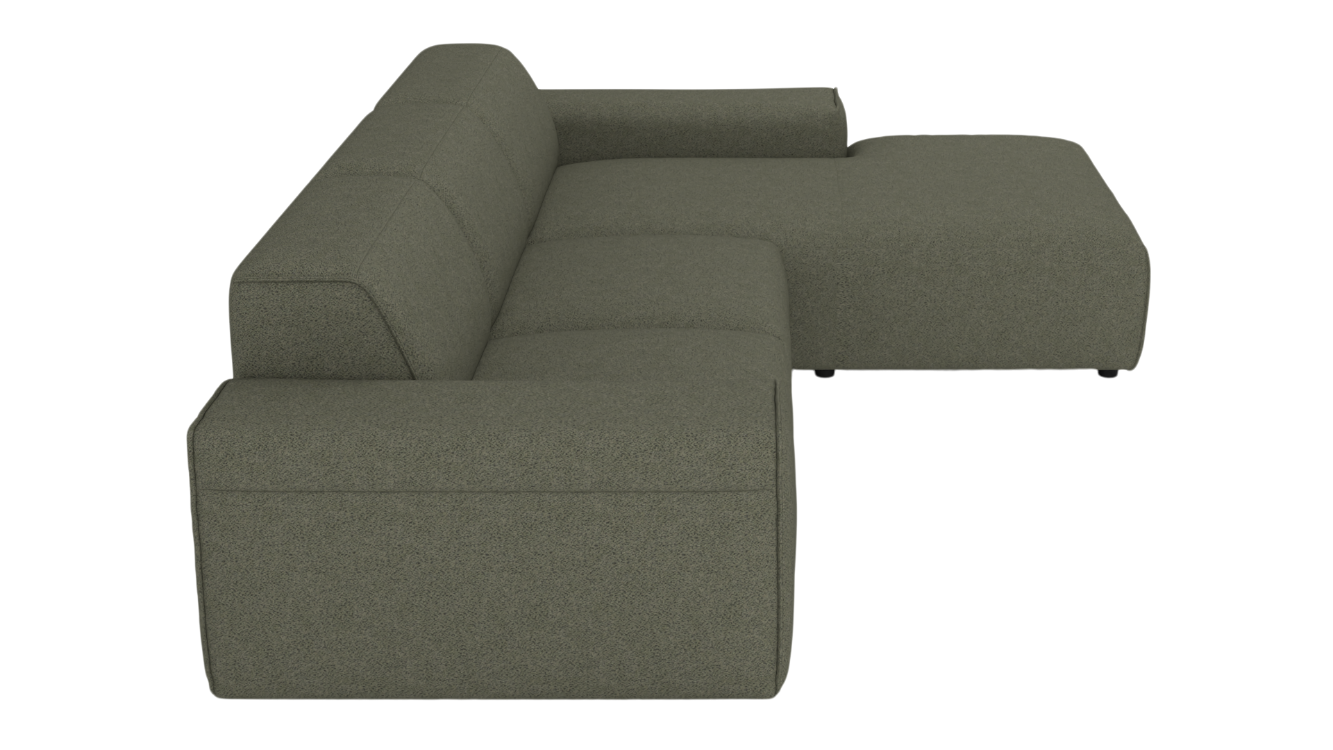 Ecksofa #1 Venus rechts - UrbanDesign / Farbe: Moos / Bezugsmaterial: Stoff