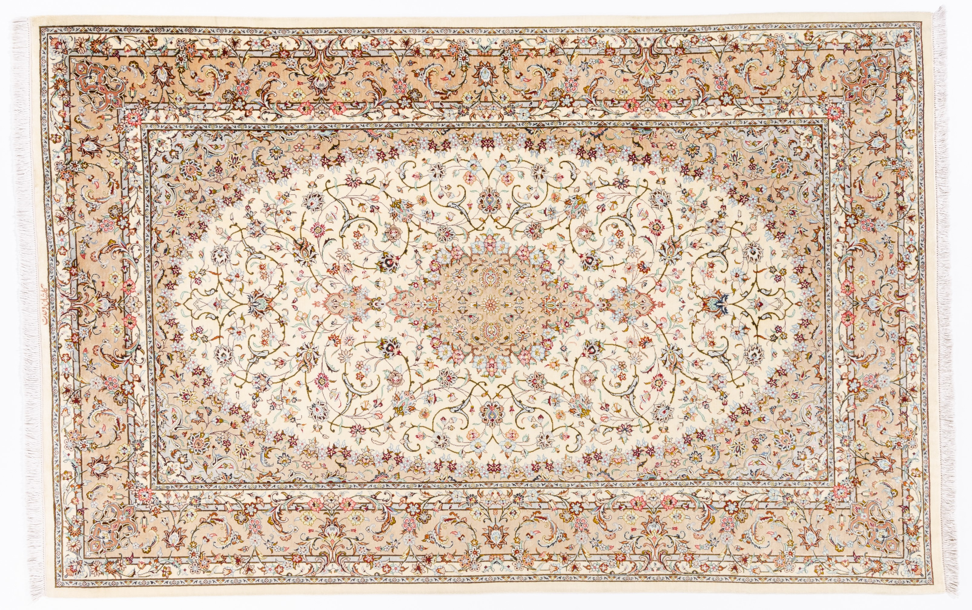 Klassischer Teppich Ghom Fein Negra / Farbe: Schwarz