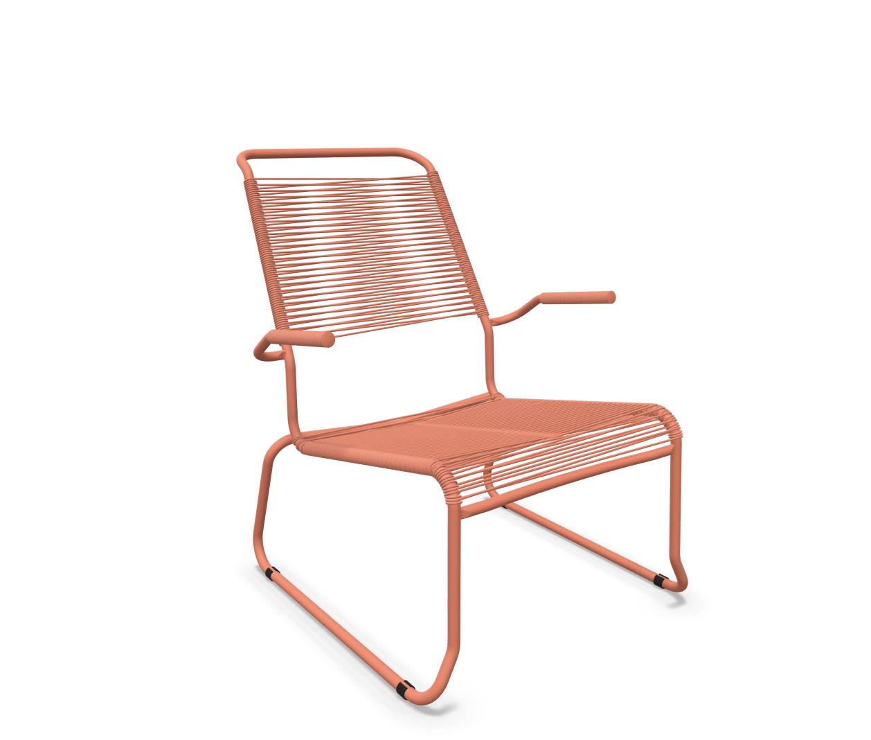 Schaffner Kufen-Spaghetti-Lounger Säntis mit Lehne / Hochlehner Braun | Schubiger Möbel