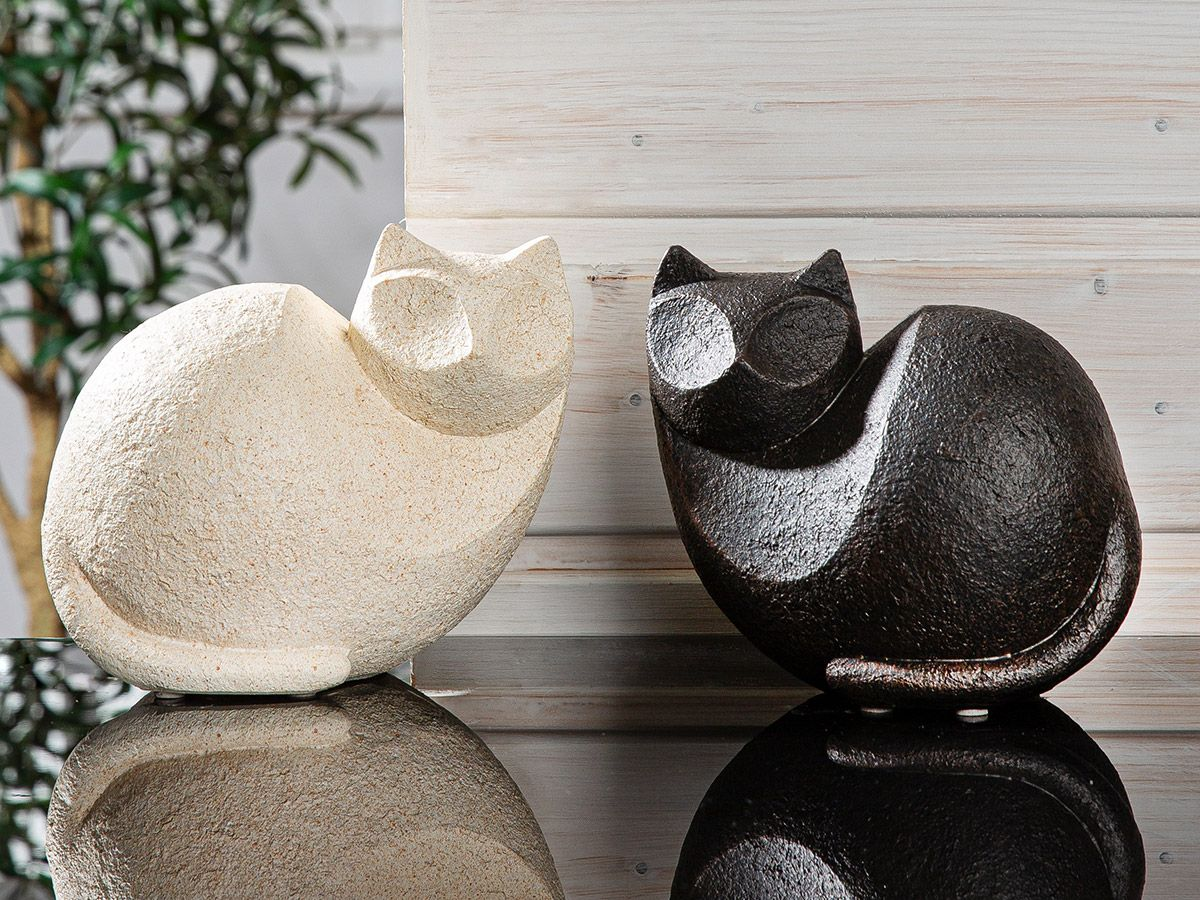 Figur Gea, Katze, Assortiert, Schwarz Weiss H: 15 cm Gilde