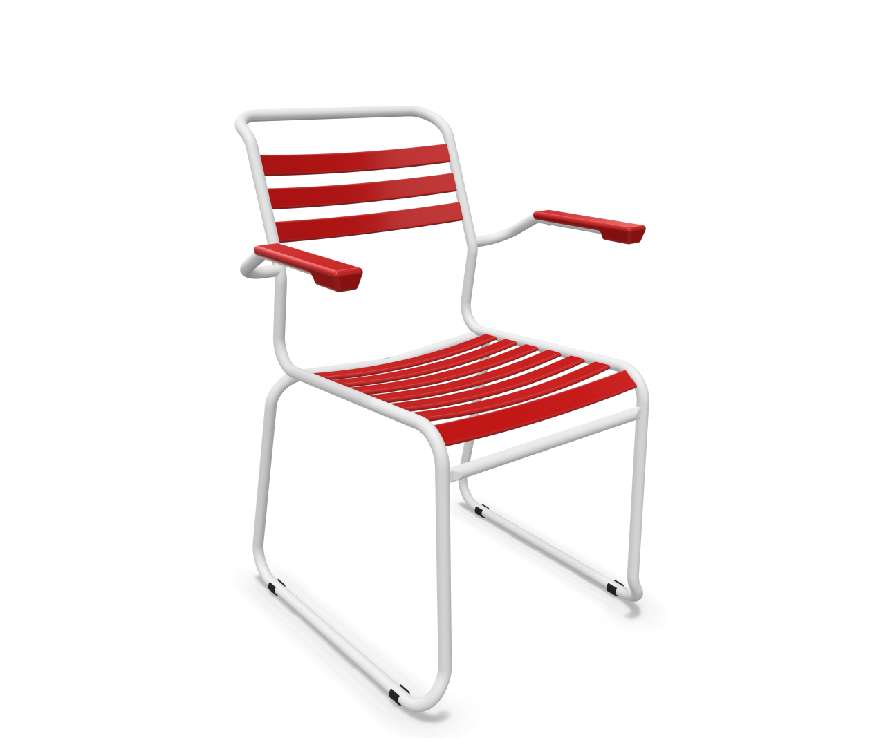 Schaffner Kufen-Lättli-Stuhl Säntis mit Lehne Rot | Schubiger Möbel