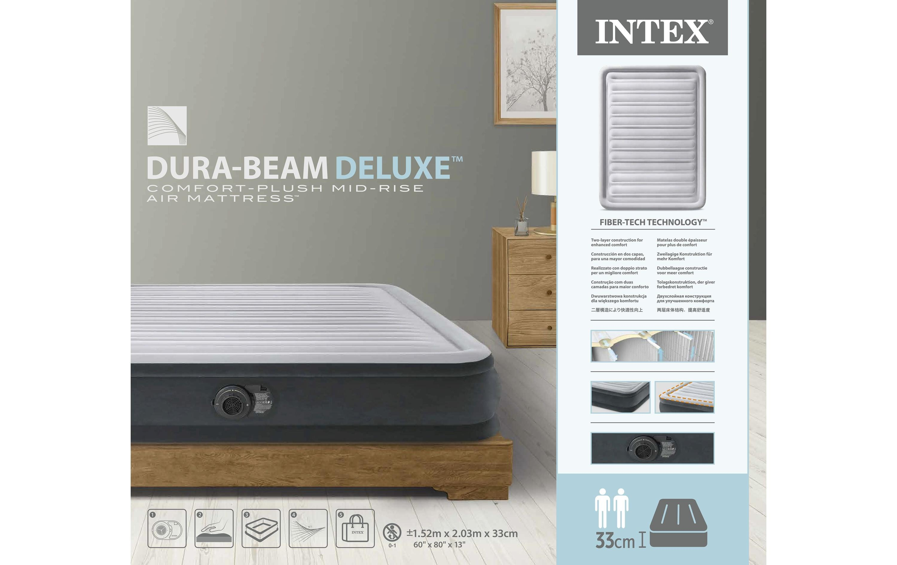 Luftbett Dura-Beam Deluxe Queen, 152x203x33 cm