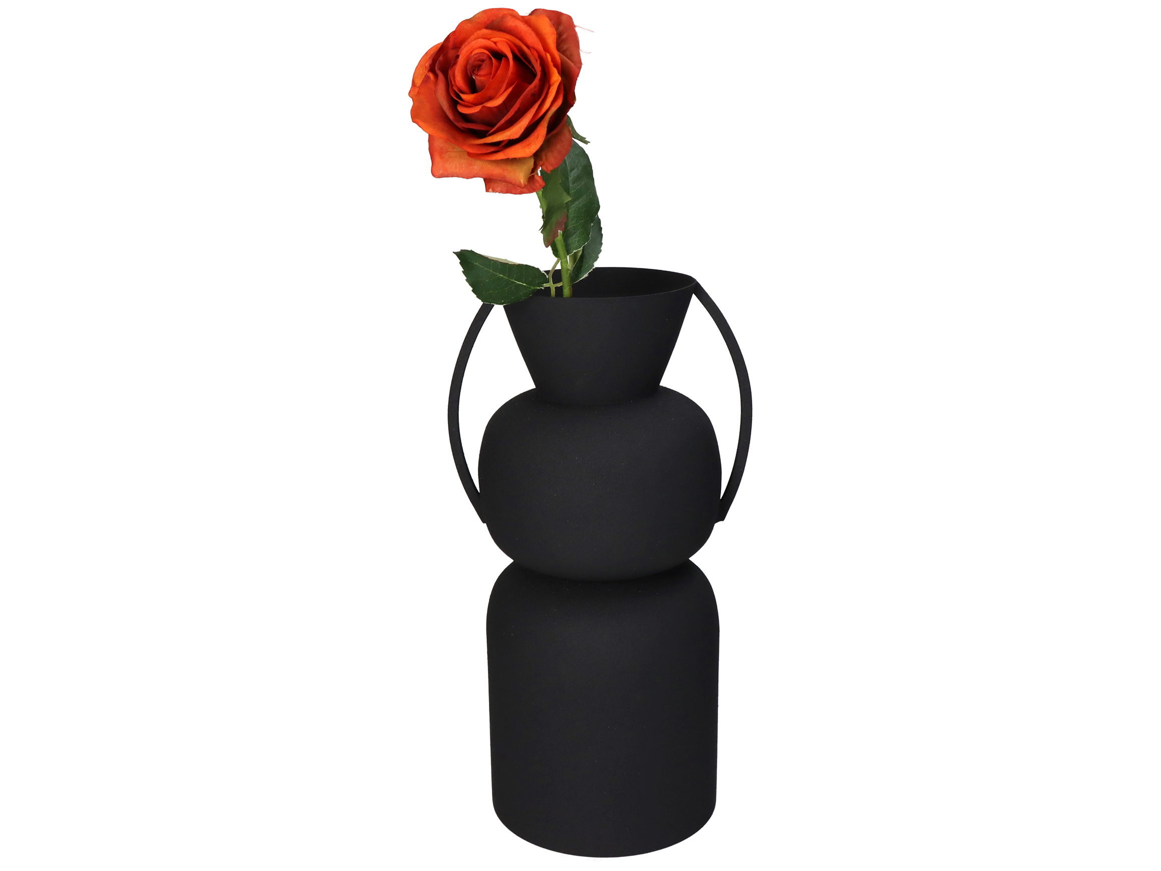 Vase Metall Schwarz H: 34 cm Kersten