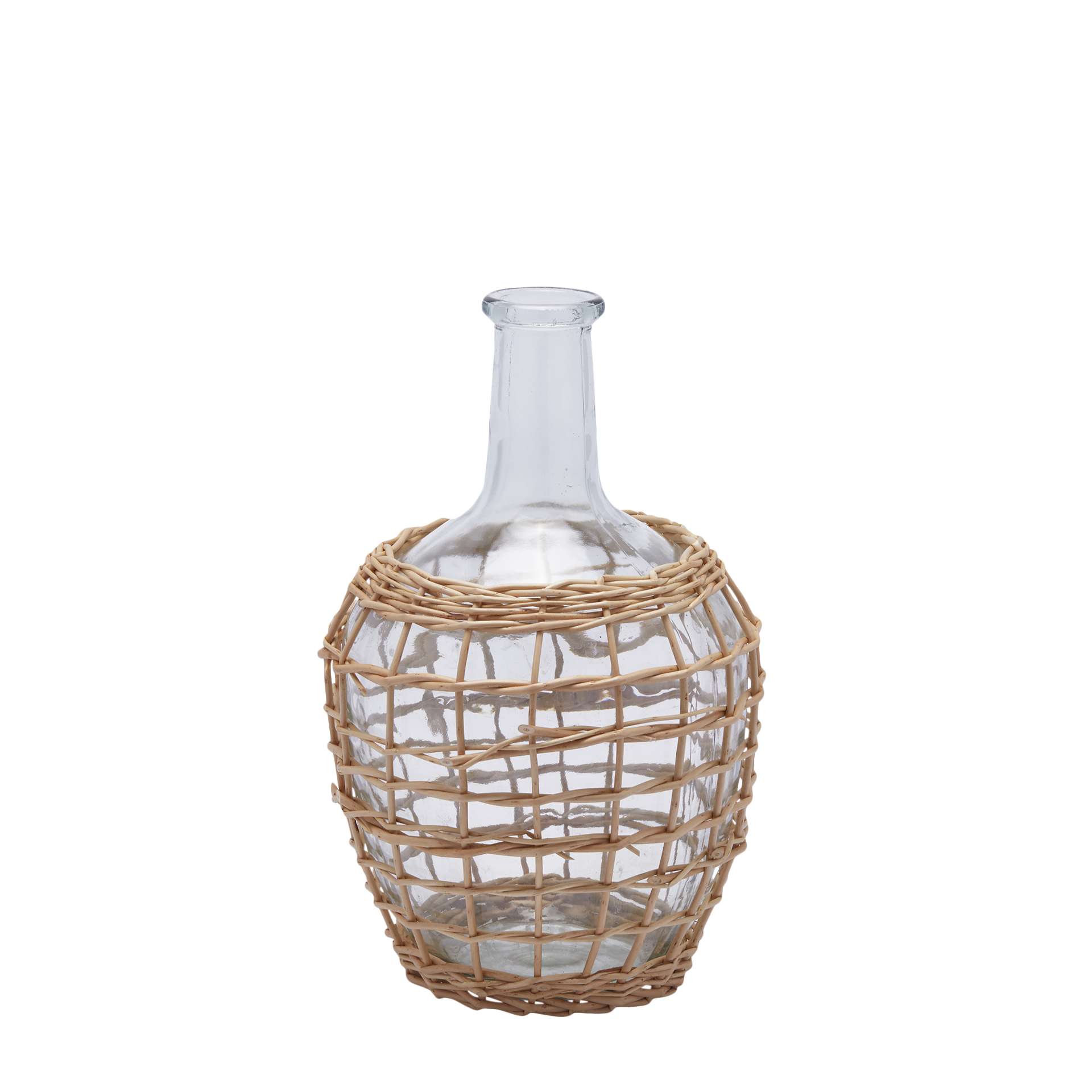 Edg Vase Flasch im Korb Glas H: 30 cm  | Schubiger Möbel