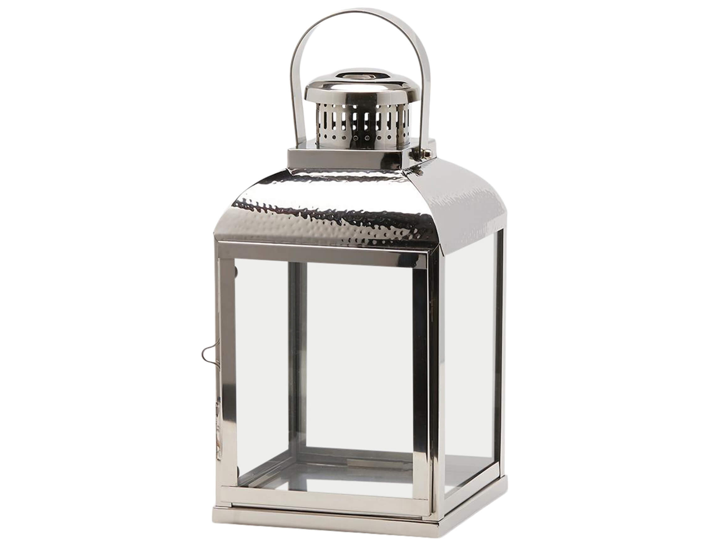 Laterne Metall Silber H: 44 cm Edg