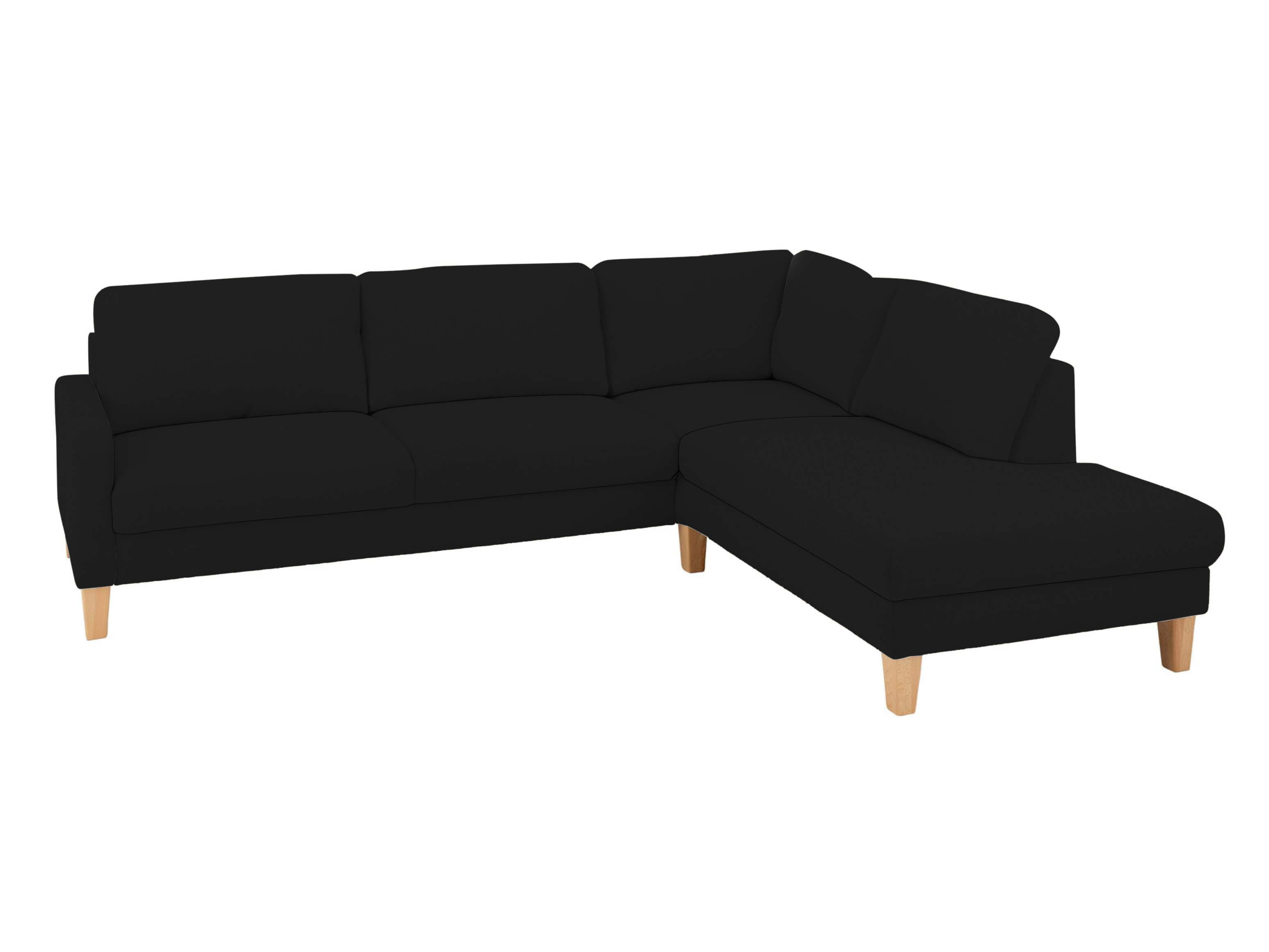 Cagliari Basic Candy corner sofa / Colour: Black / Material: Basic leather