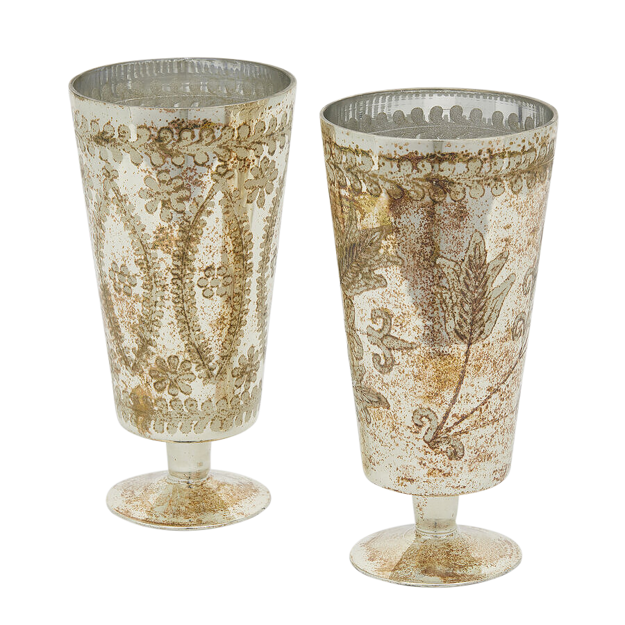 Edg Vase Pokal Kristallglas Gold H: 28 cm  | Schubiger Möbel