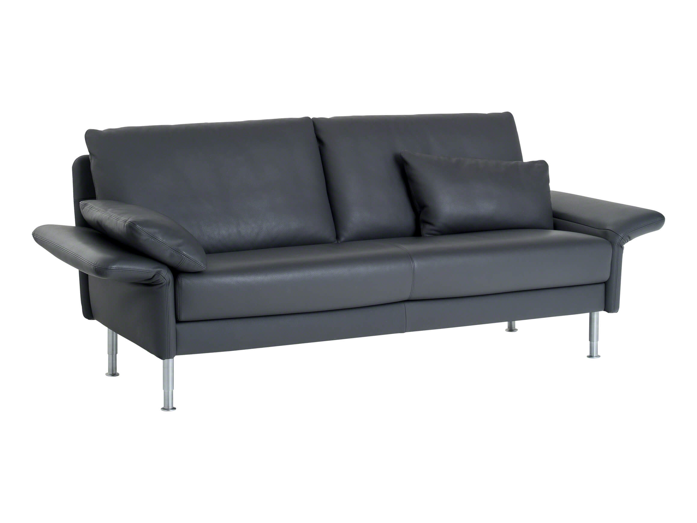 3er Sofa Campus, Leder, Chrom Glanz, B 191 cm T 85 cm H 80-85 cm