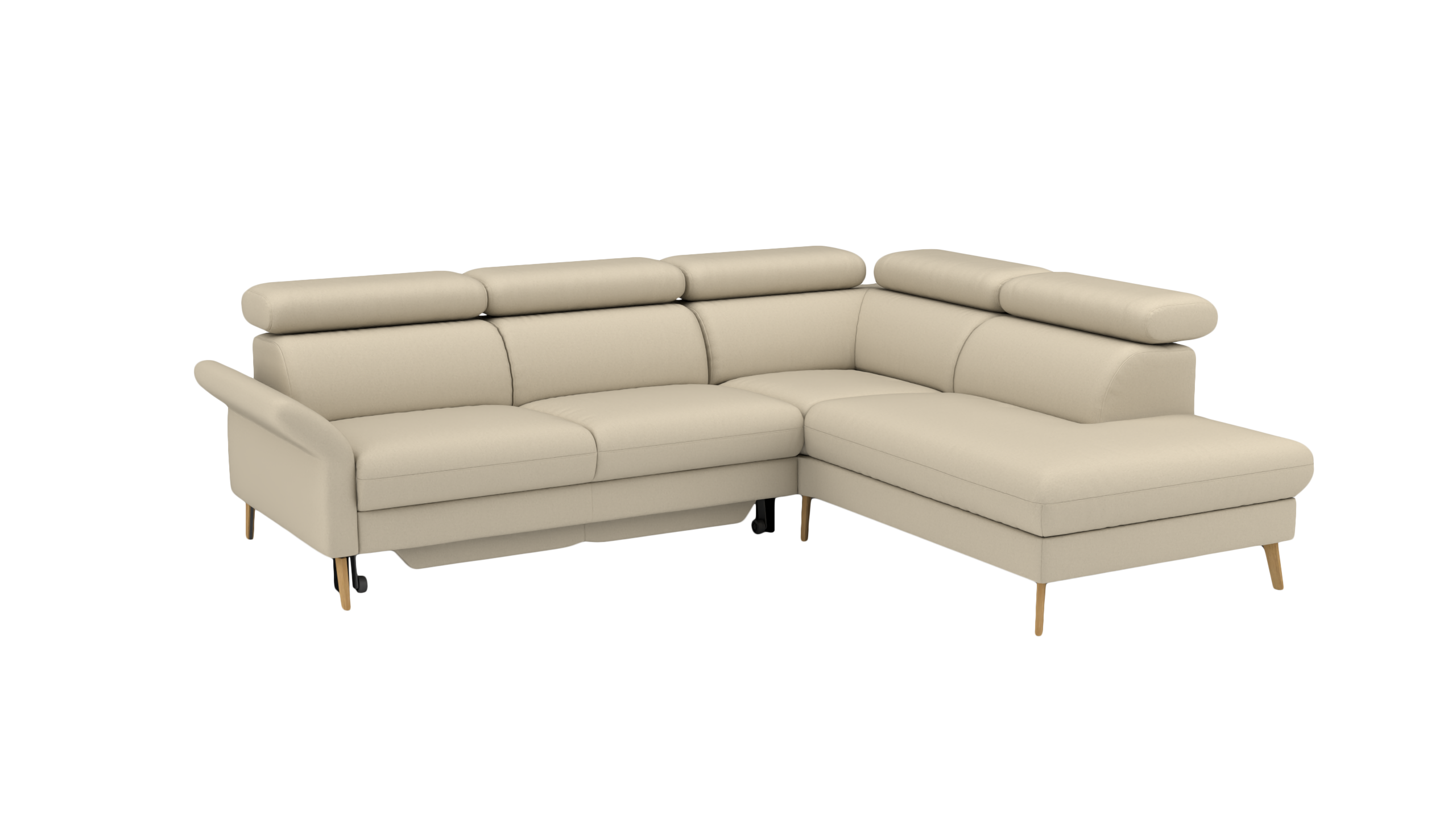 Ecksofa rechts Mars UrbanDesign / Farbe: Beige / Bezugsmaterial: Stoff