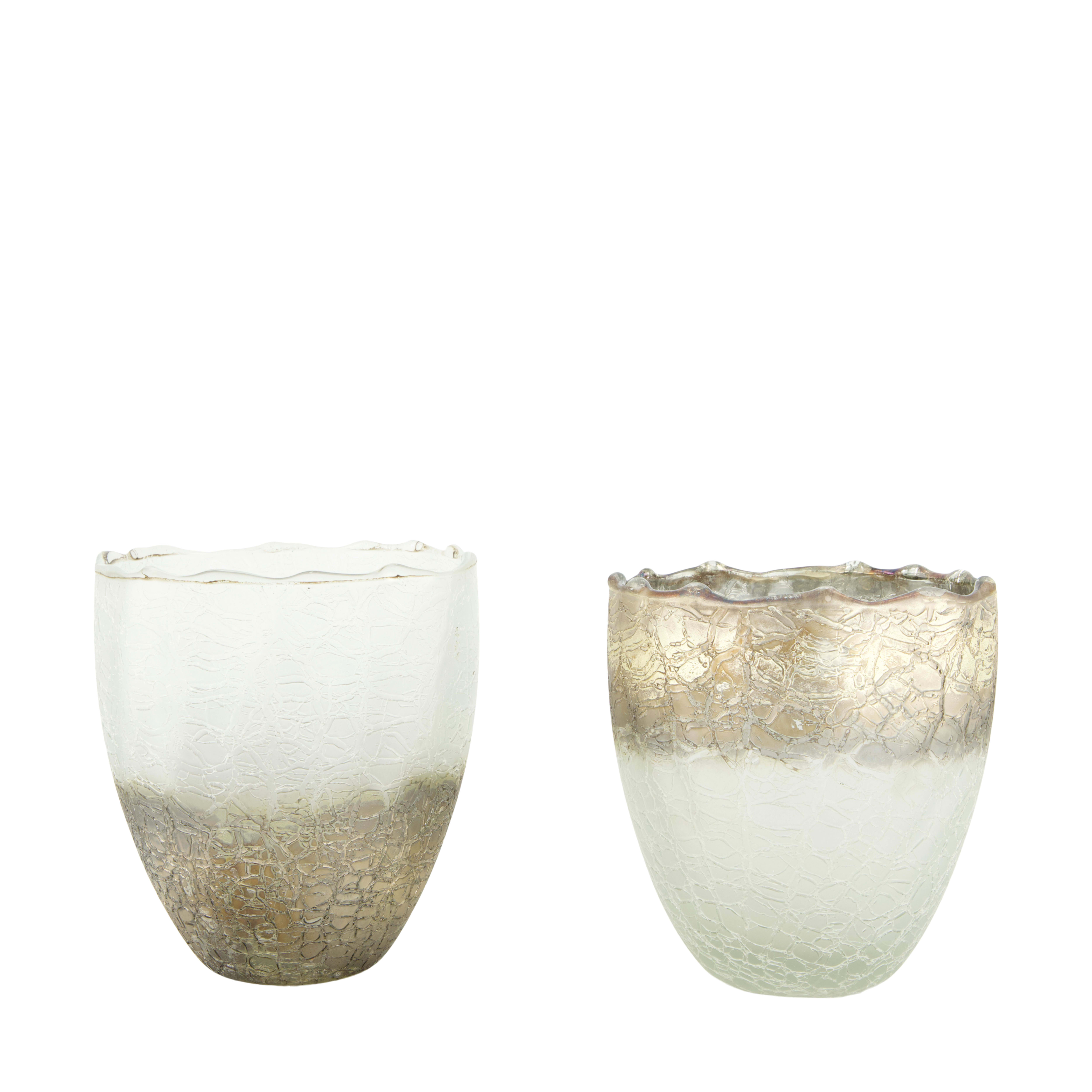 Windlicht Glas 12x, Champagne H: 13 cm Decofinder