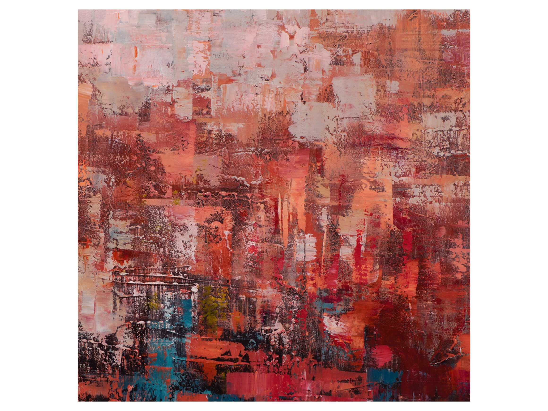 Bild mit Rahmen Abstrakt in Rot 3 image LAND