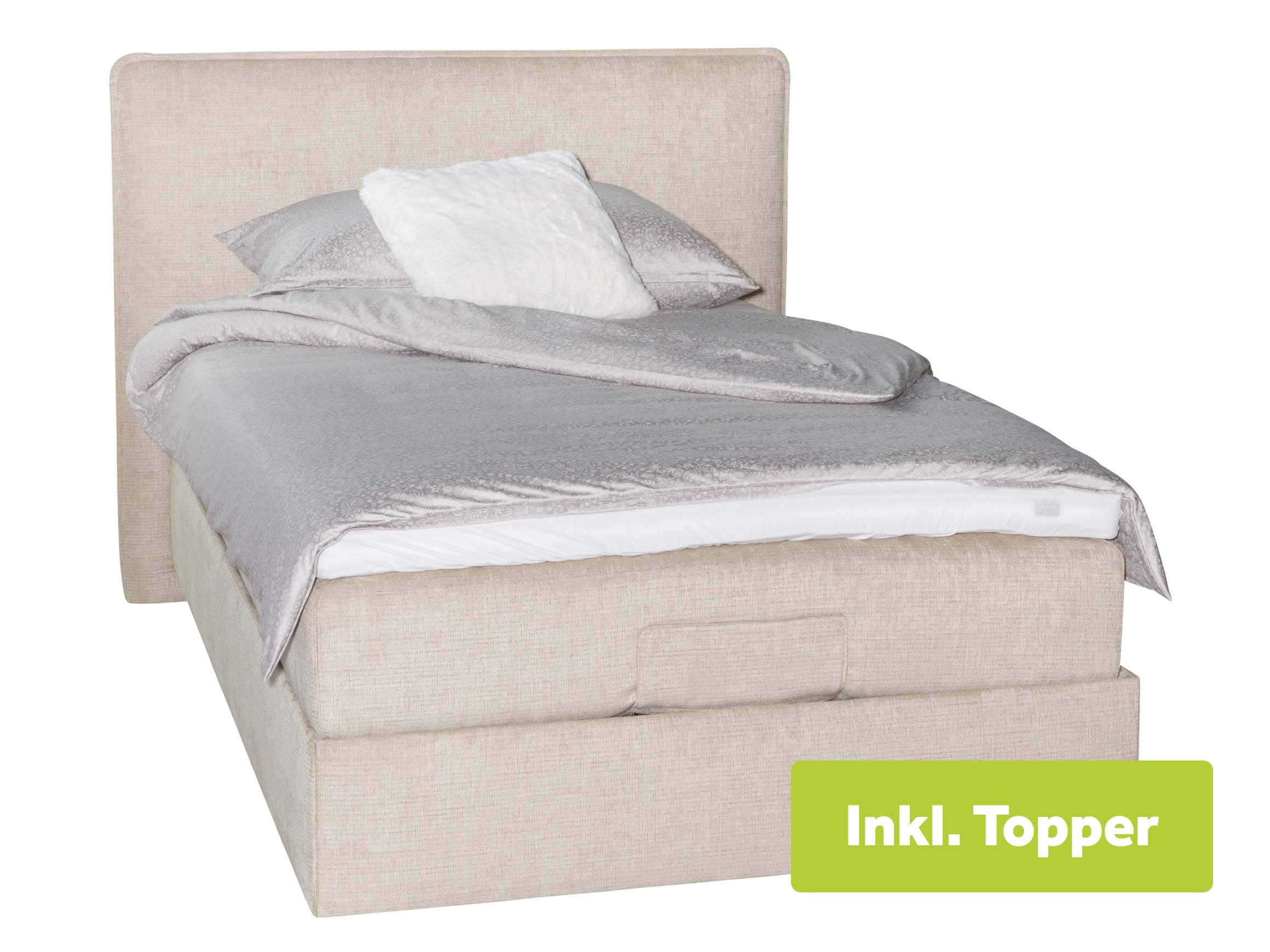 Boxspringbett Artemis, Stoff, Taschenfederkern,