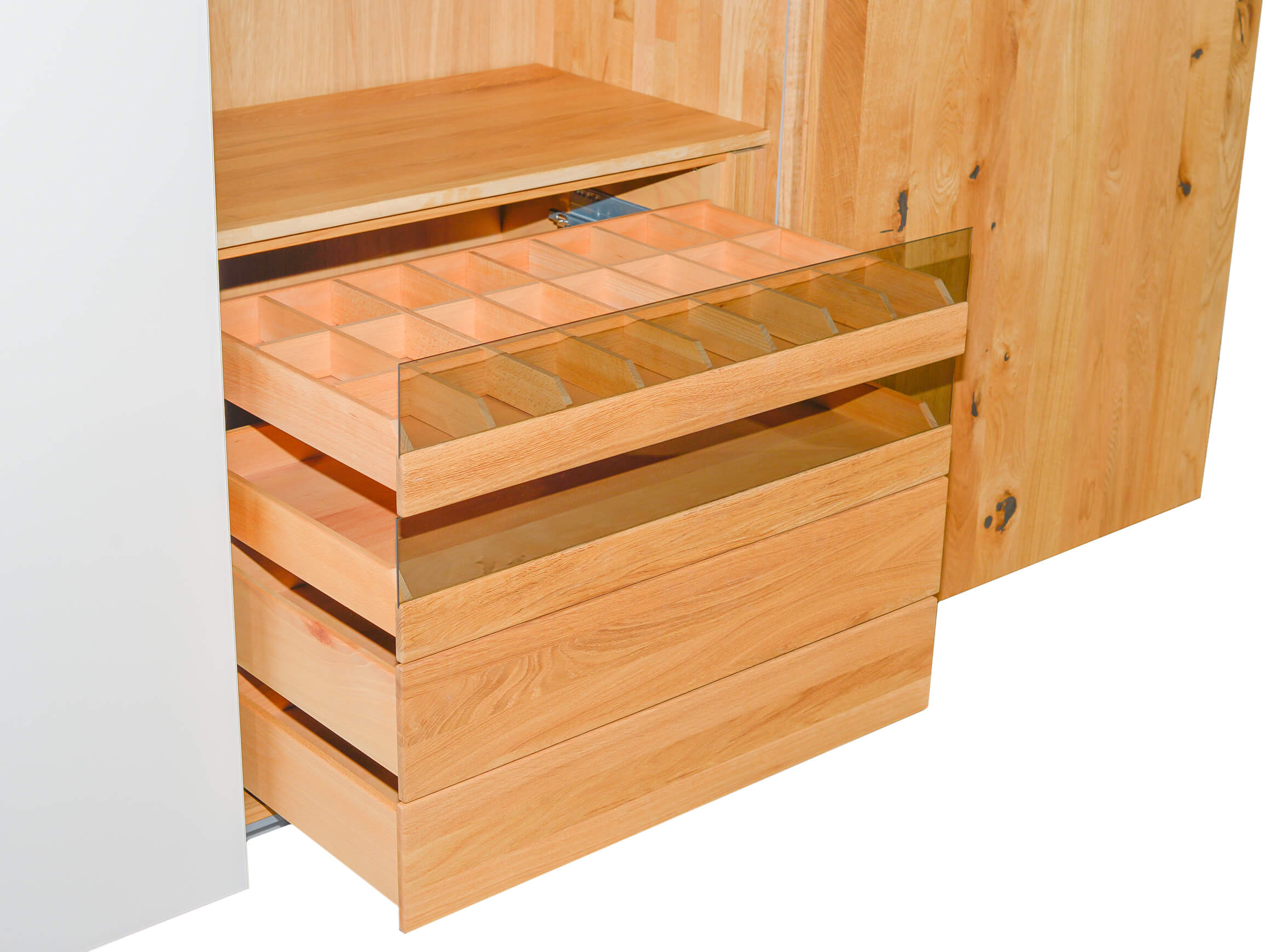 Schwebetürenschrank Soft Team 7 / Farbe: Holzfarbig Naturweiss