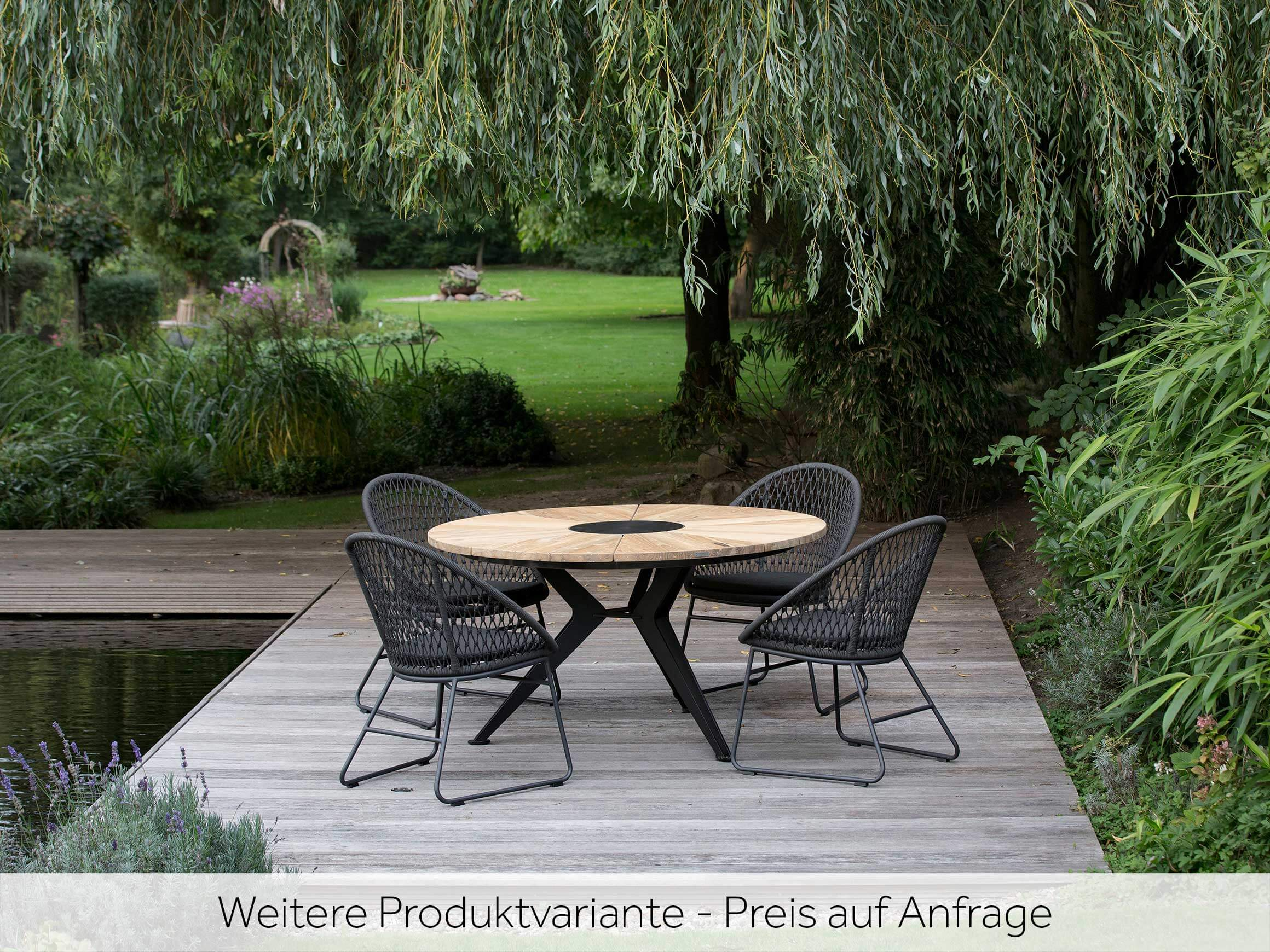 Gartenstuhl Kunz, Kordelgeflecht Grau, Alu-Gestell, b