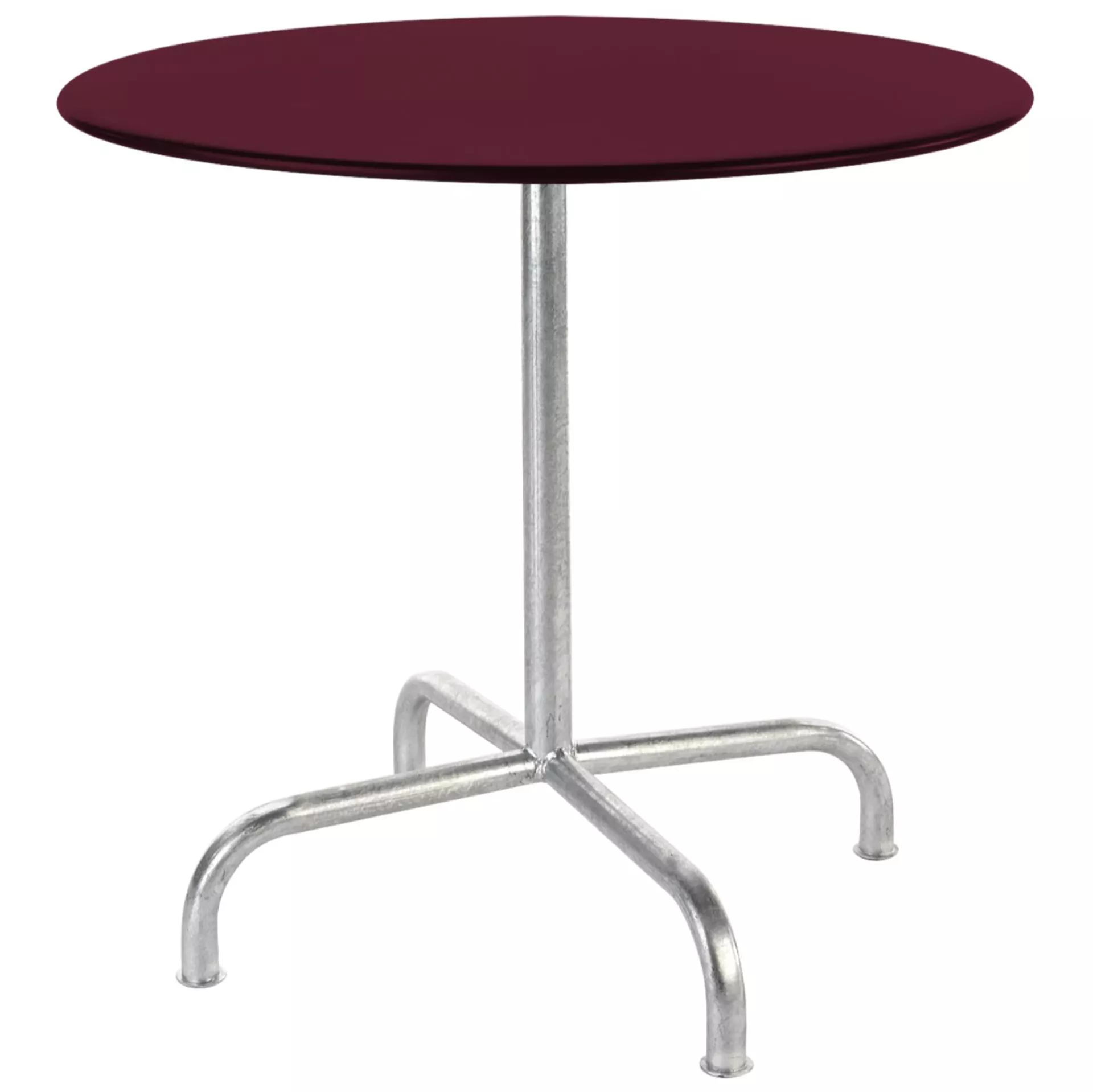 Metall-Tisch Rigi Rund Schaffner / Farbe: Bordeaux