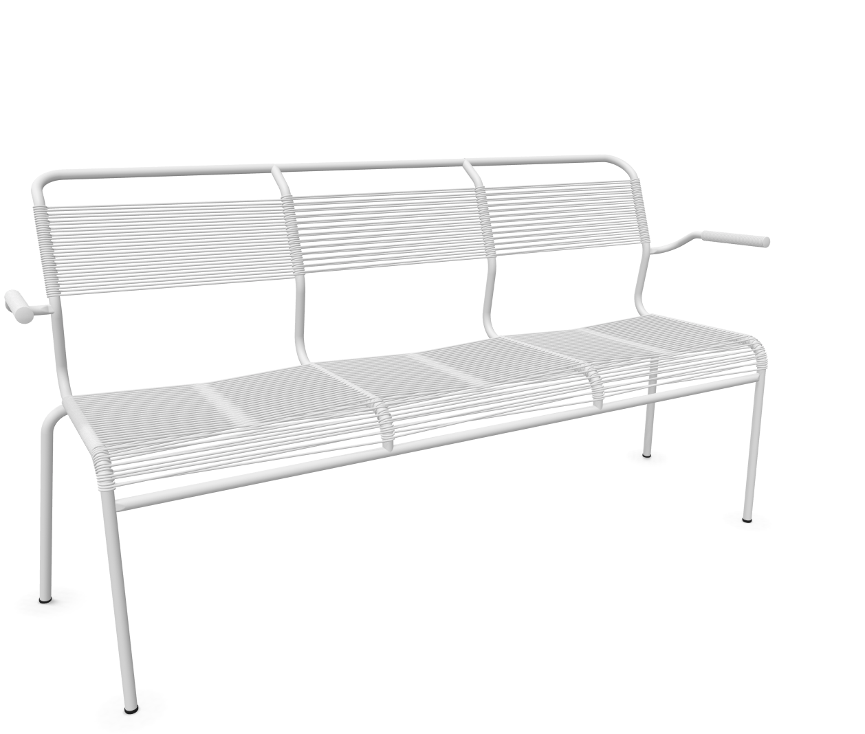 Schaffner Spaghetti-3er-Bank Säntis mit Lehne Weiss | Schubiger Möbel