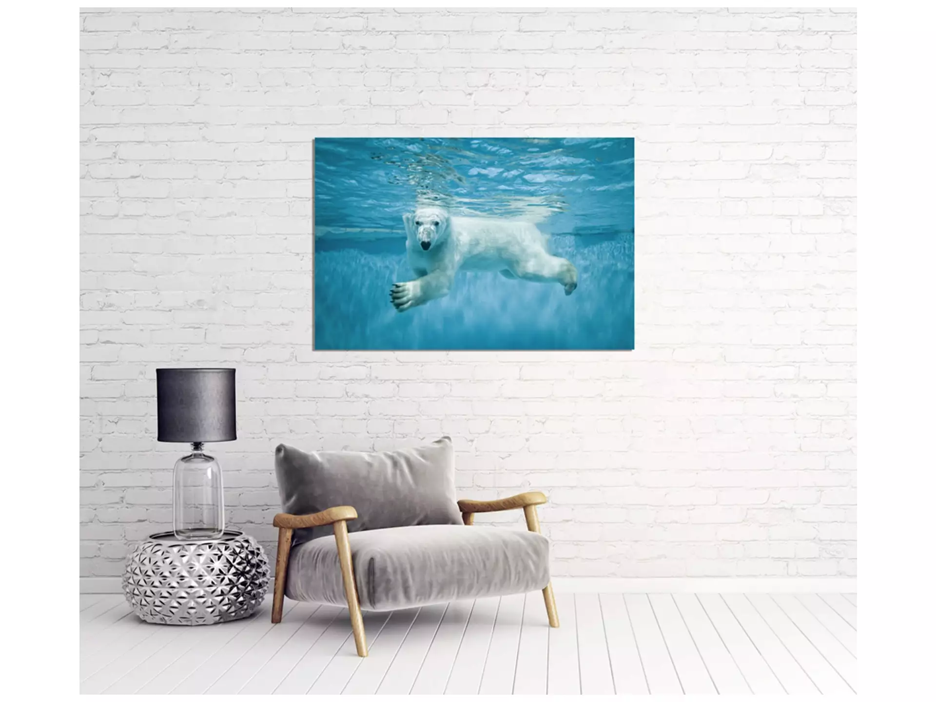 Digitaldruck auf Acrylglas Eisbär image LAND / Grösse: 120 x 80 cm