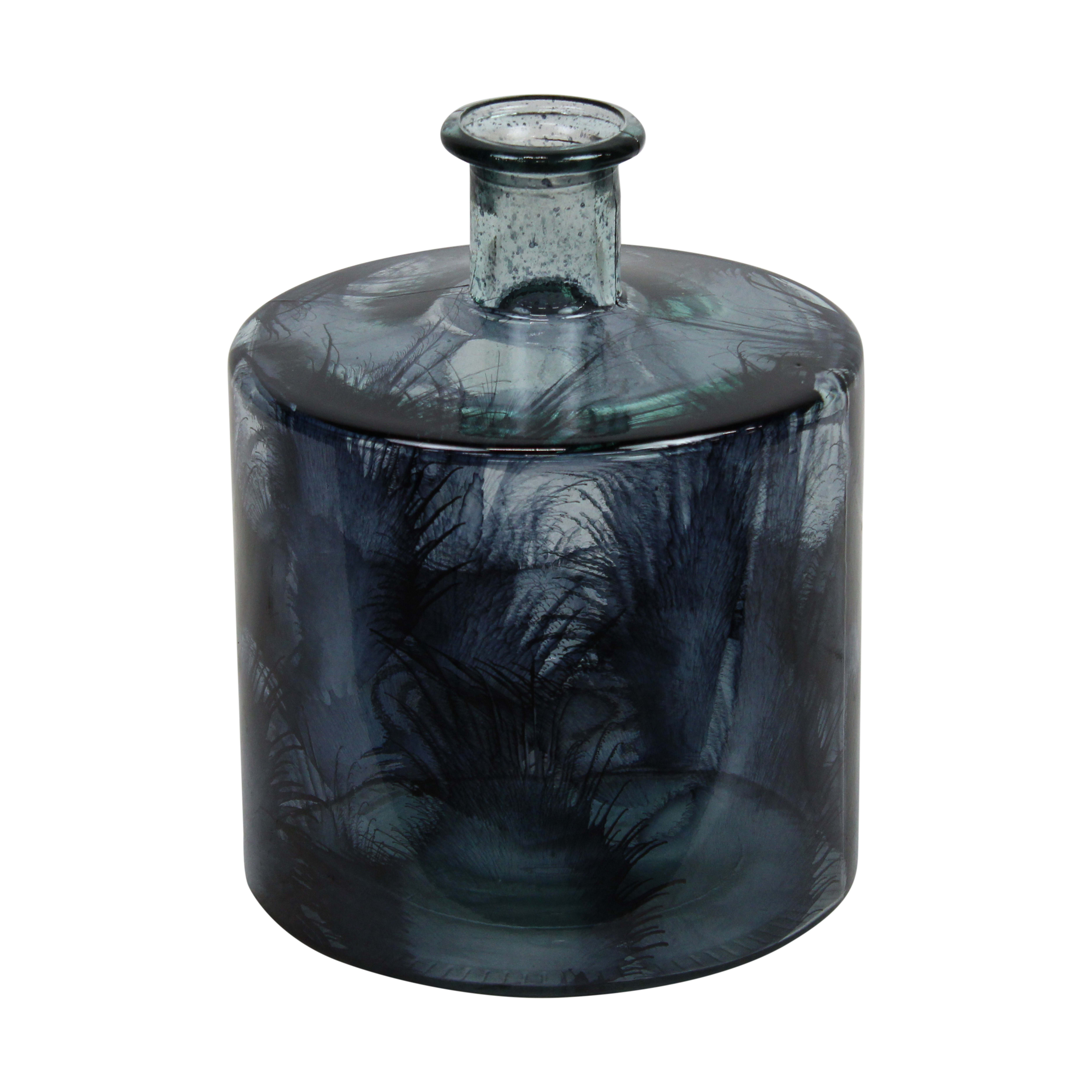 Vase Recyclingglas, Blau Decofinder