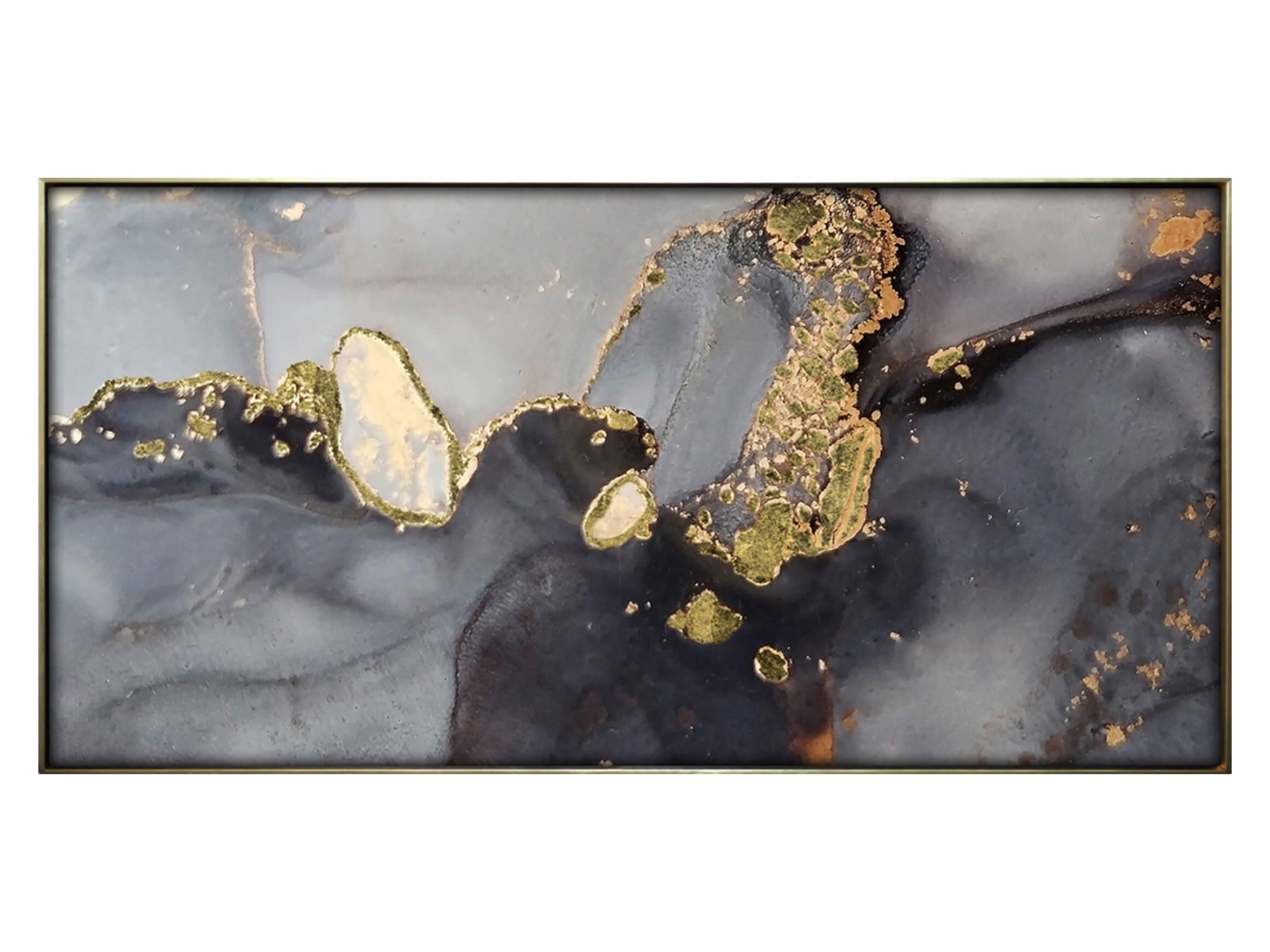 Digitaldruck auf Glas Abstrakt in Grau und Gold image LAND