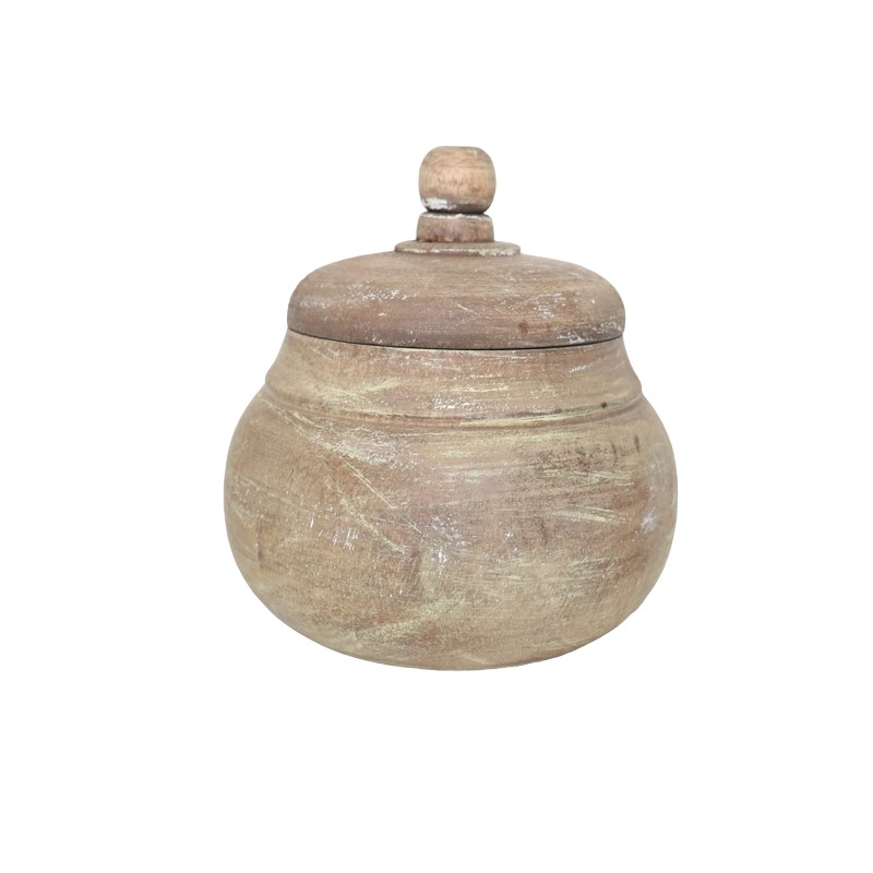 Wooden box with lid natural Decofinder