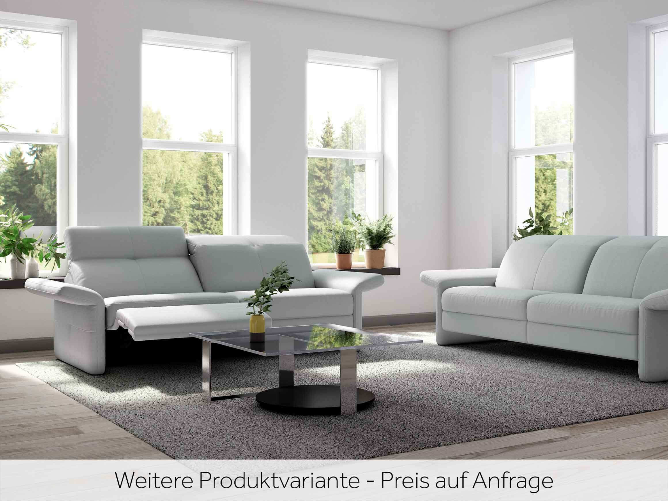Sofa Baranya, 2-Sitzer Leder Perle, BxTxH 190x93x82 cm