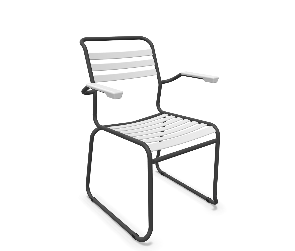 Schaffner Kufen-Lättli-Stuhl Säntis mit Lehne Weiss | Schubiger Möbel