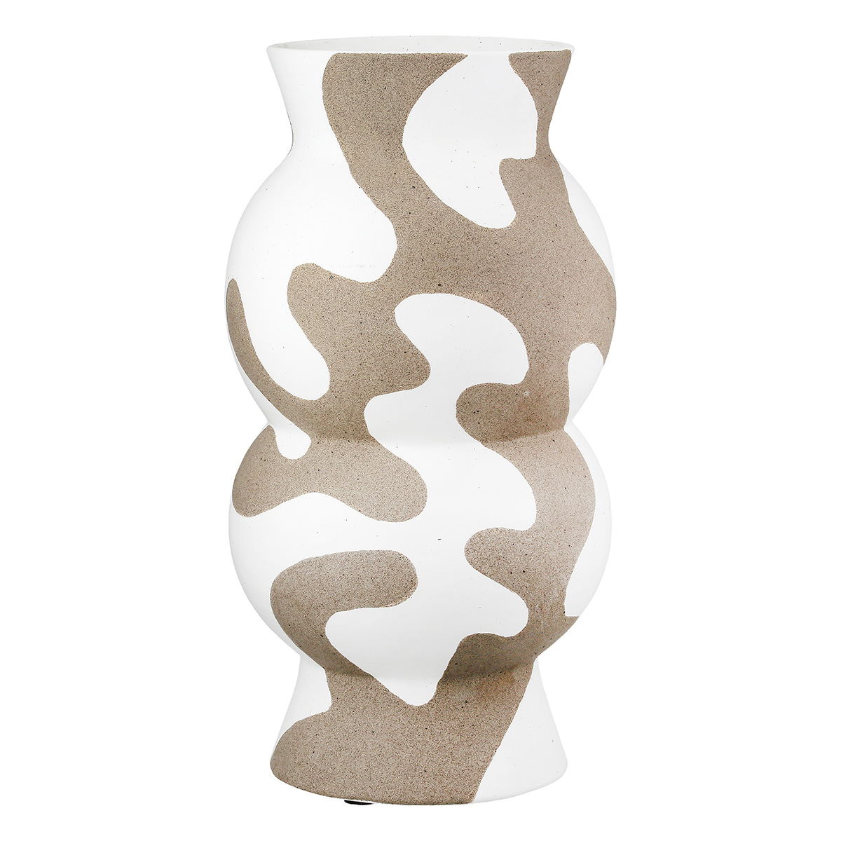 Vase Areno, Keramik, Beige, Grau, Weiss H: 35 cm Gilde