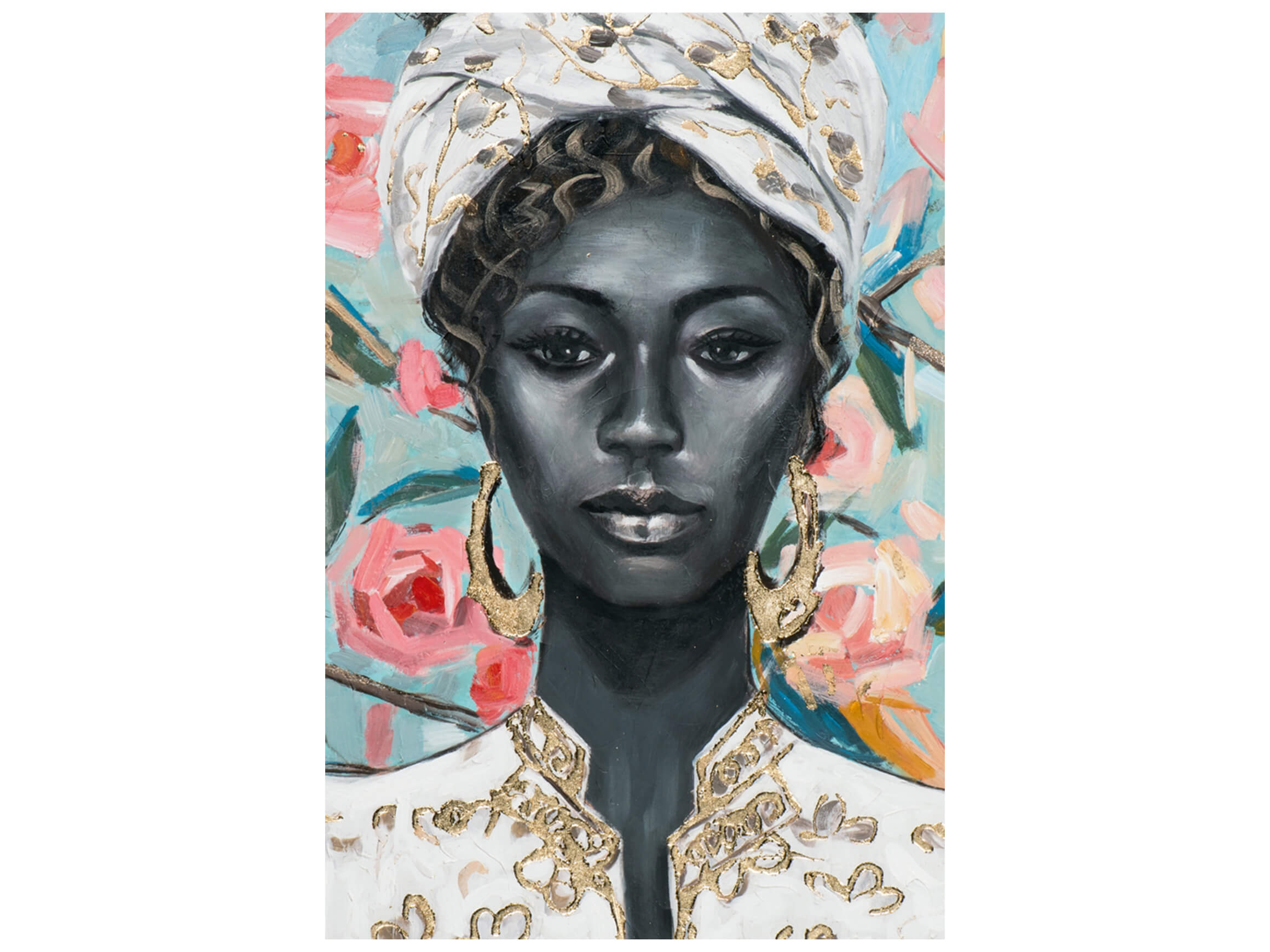 Bild Schwarze Schönheit Von Blumen Umringt image LAND