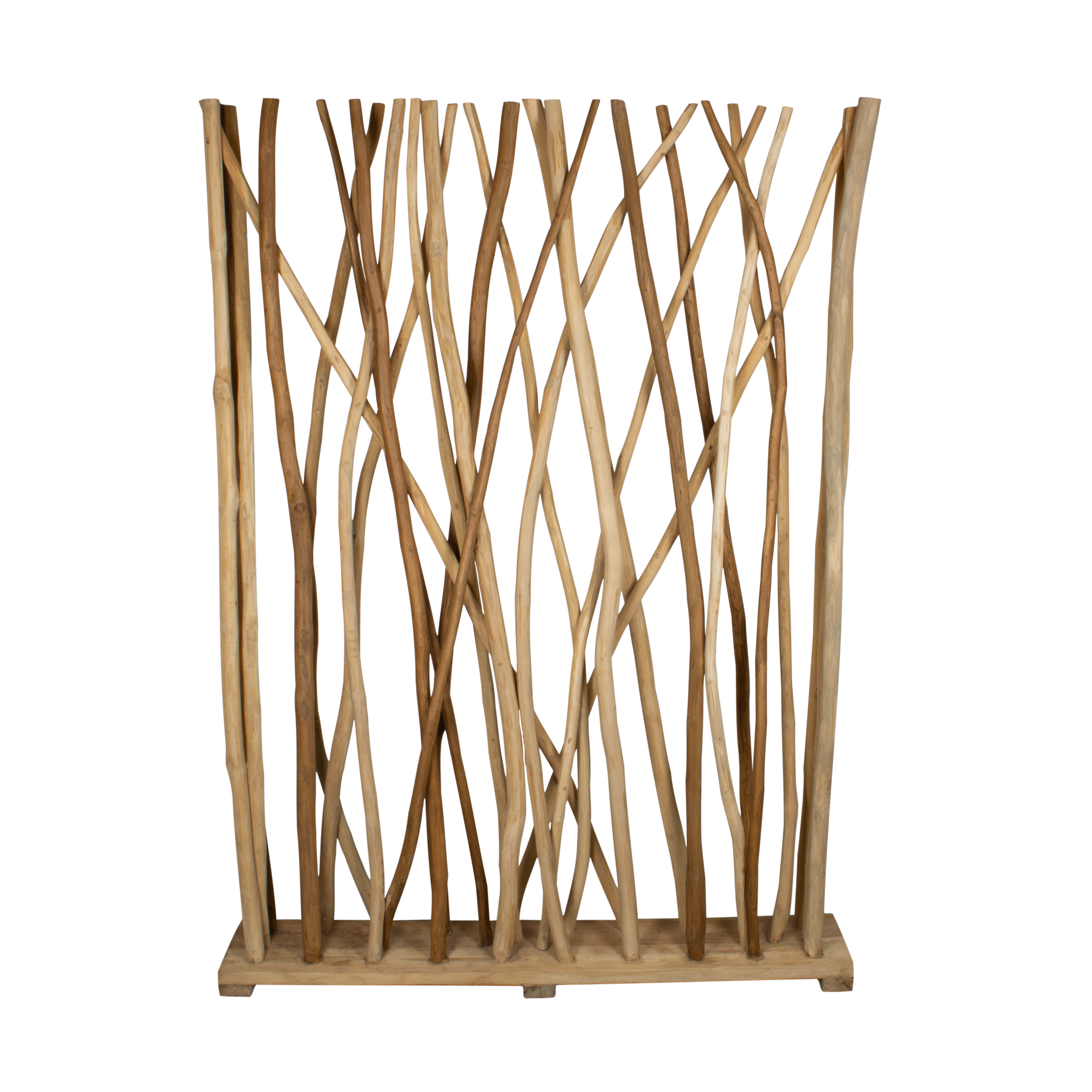 Decofinder Trennwand Teakholz Auf Ständer Natur H: 118 cm  | Schubiger Möbel