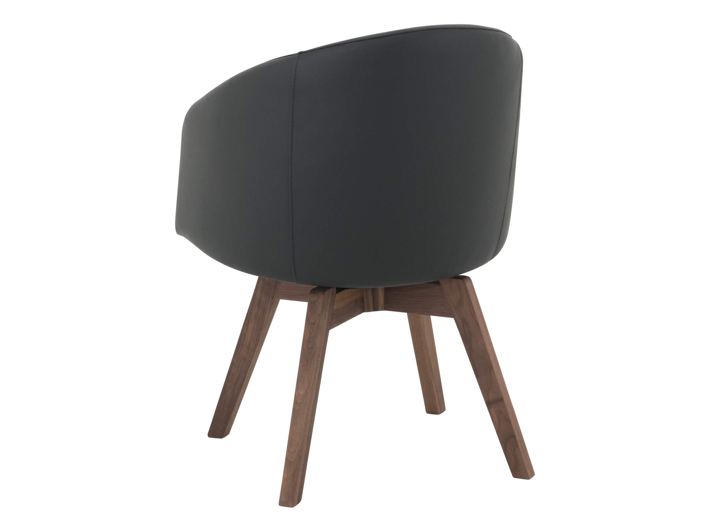 Stuhl Baruna, Sitzschale Dickleder Premium Nero