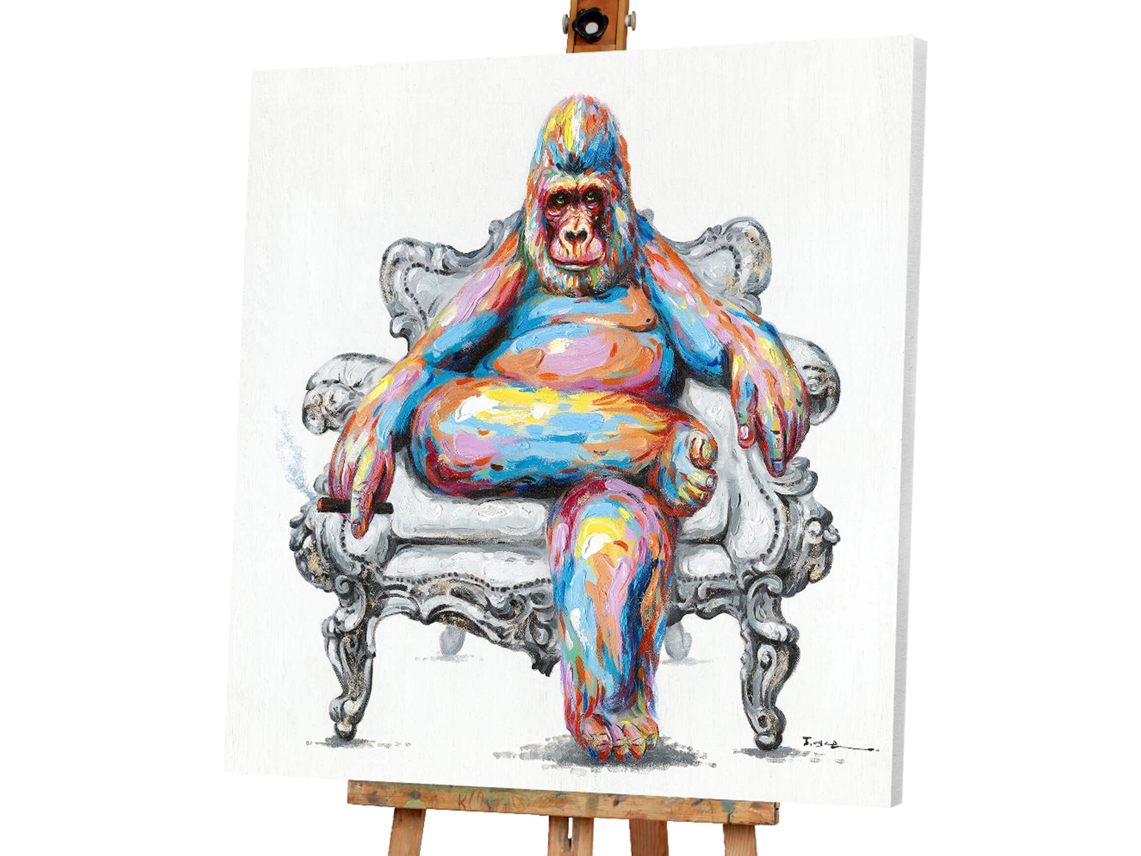 Bild Bunter Gorilla im Sessel 1 image LAND