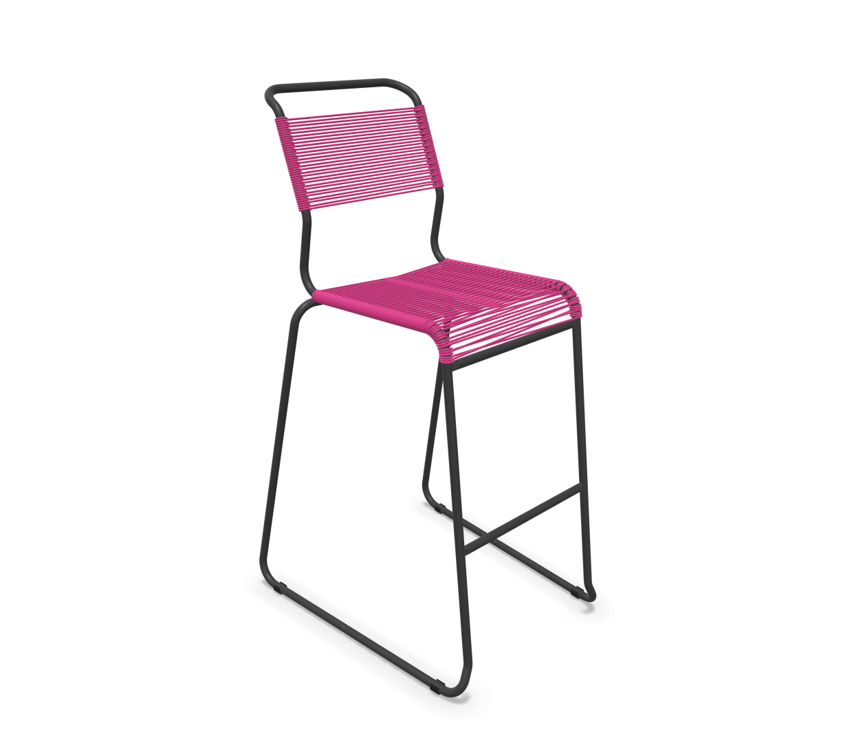 Bar-Kufen-Spaghettistuhl Säntis von Schaffner / Farbe: Pink / Grösse: 56 x 64 cm