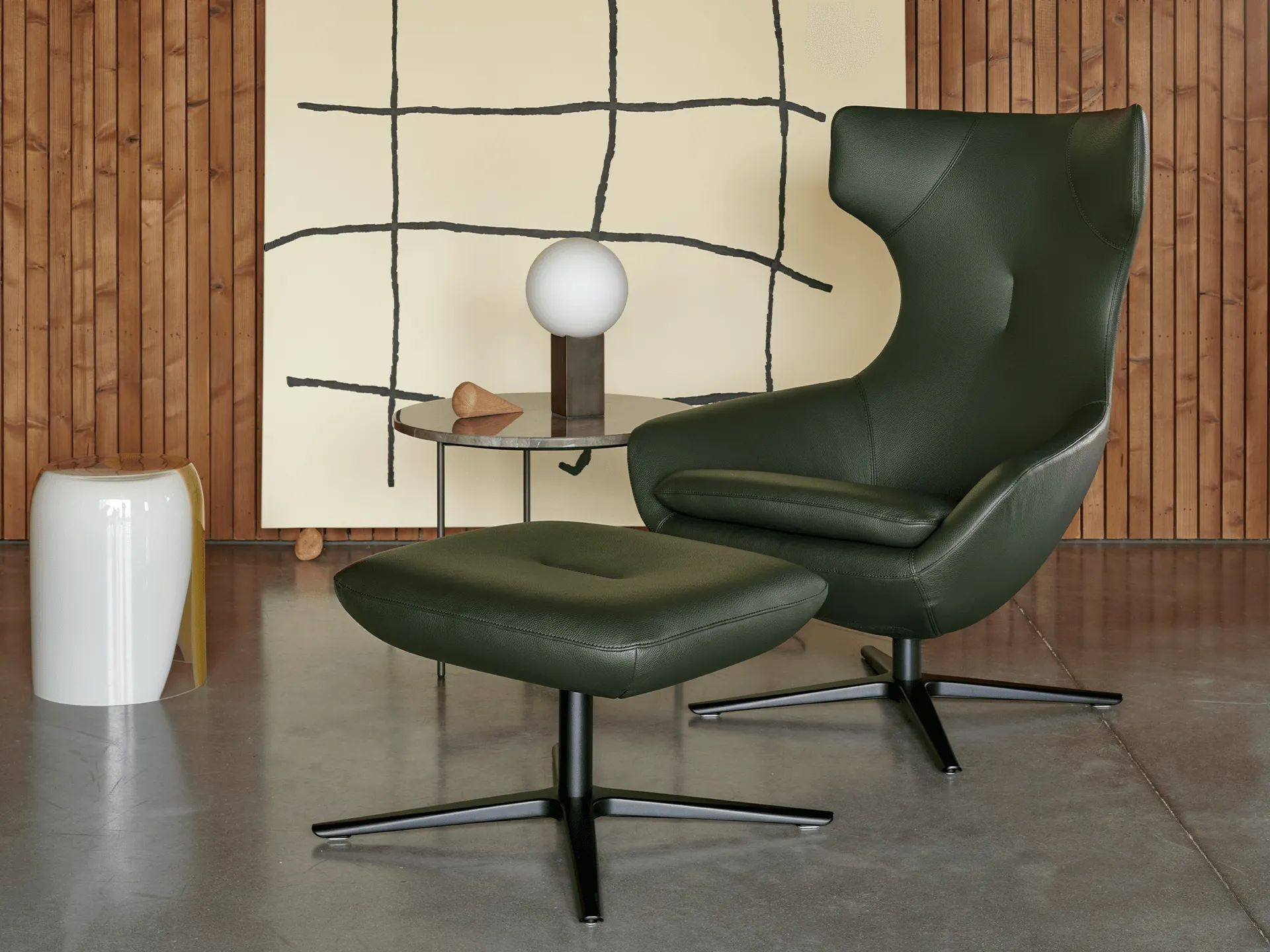 Hocker Caruzzo Leolux / Farbe: ar / Bezugsmaterial: Stoff