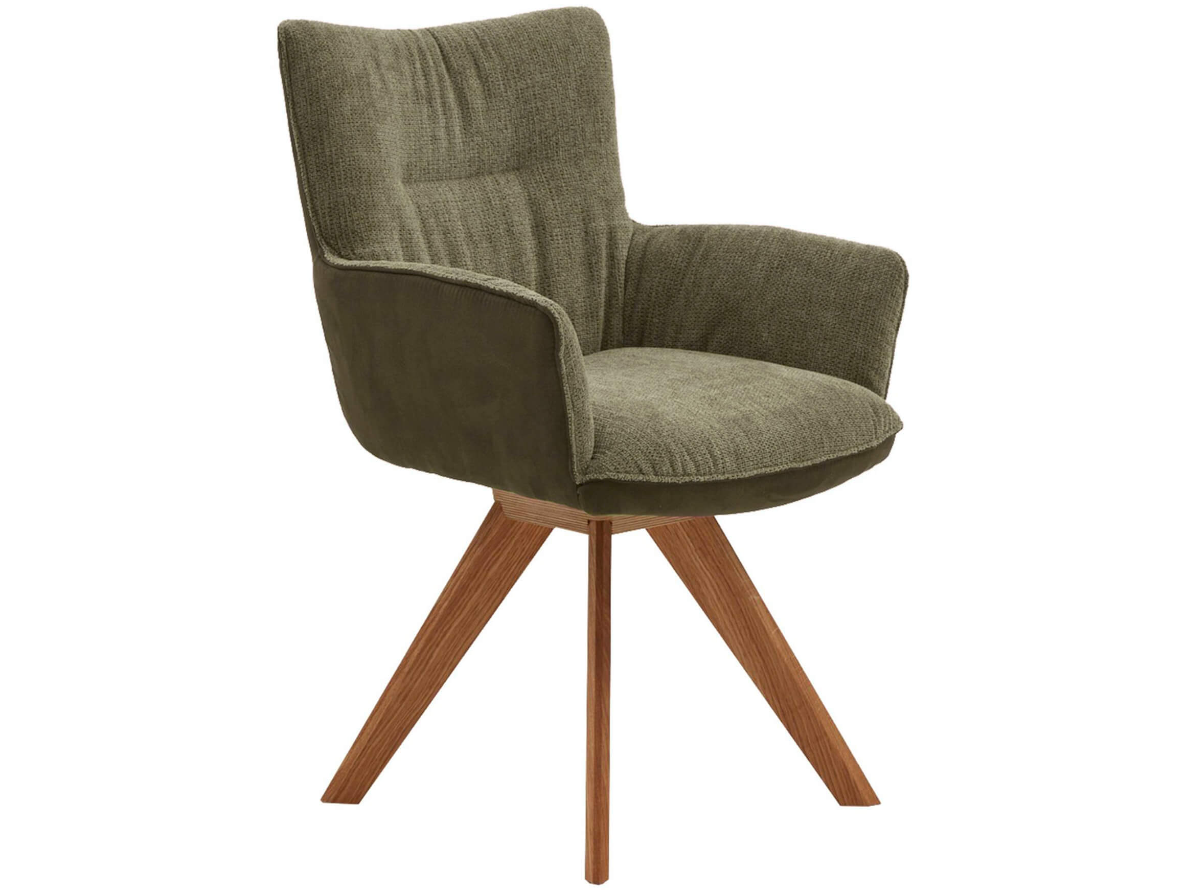 Armlehnstuhl Pancho Eiche Massiv Niehoff / Farbe: Grün / Bezugsmaterial: Microfaser Stoff