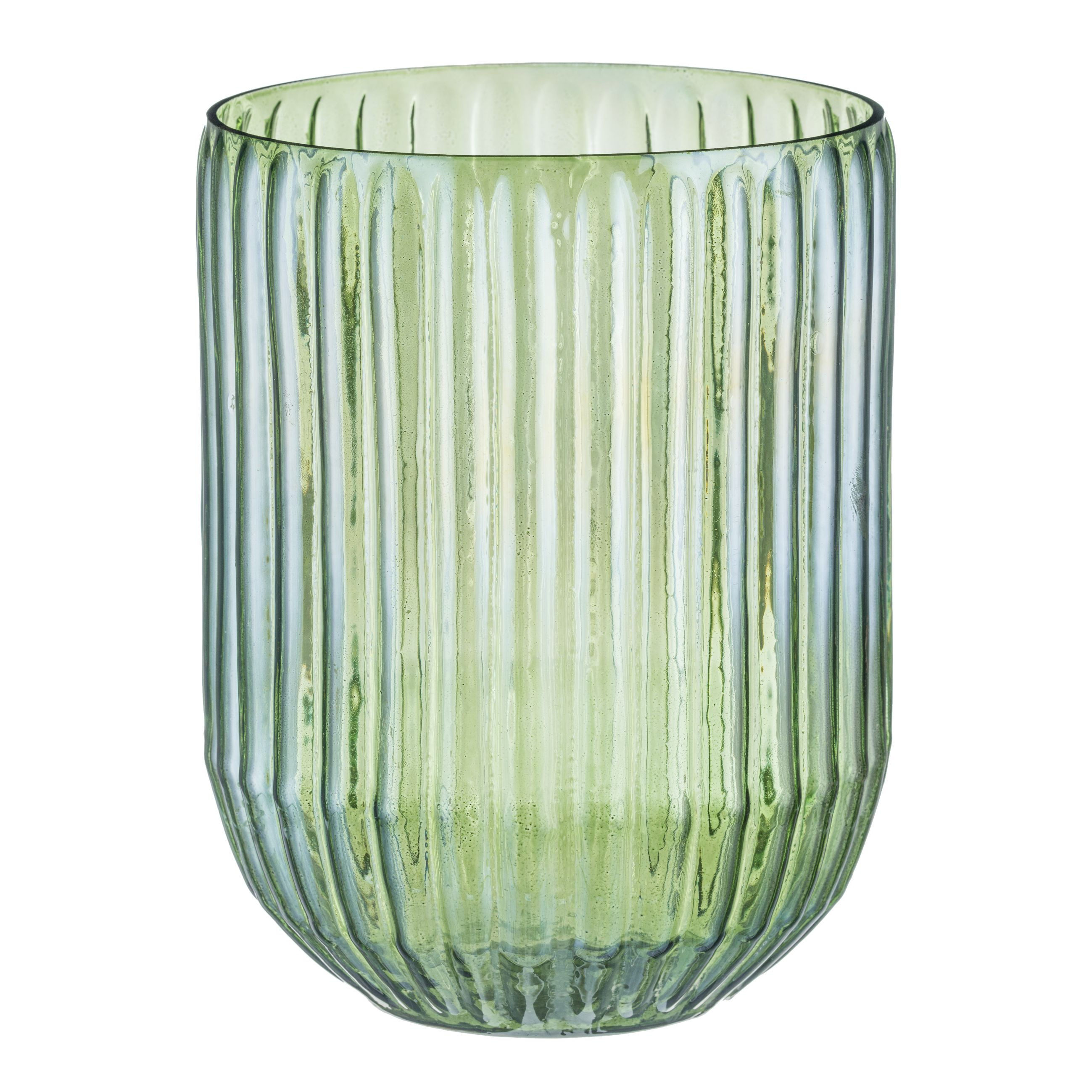 Gasper Vase Glas Geriffelt, Moos H: 20 cm  | Schubiger Möbel