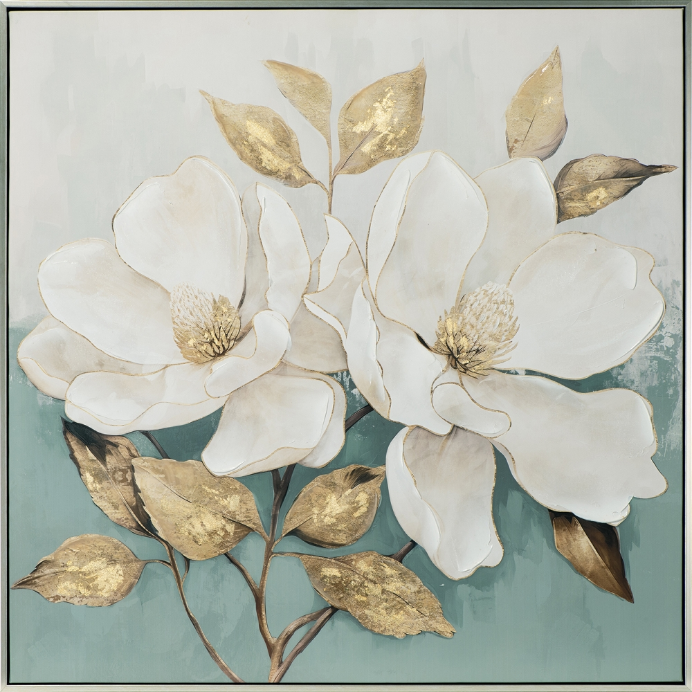 Bild White Flower image LAND / Grösse: 80 x 80 cm