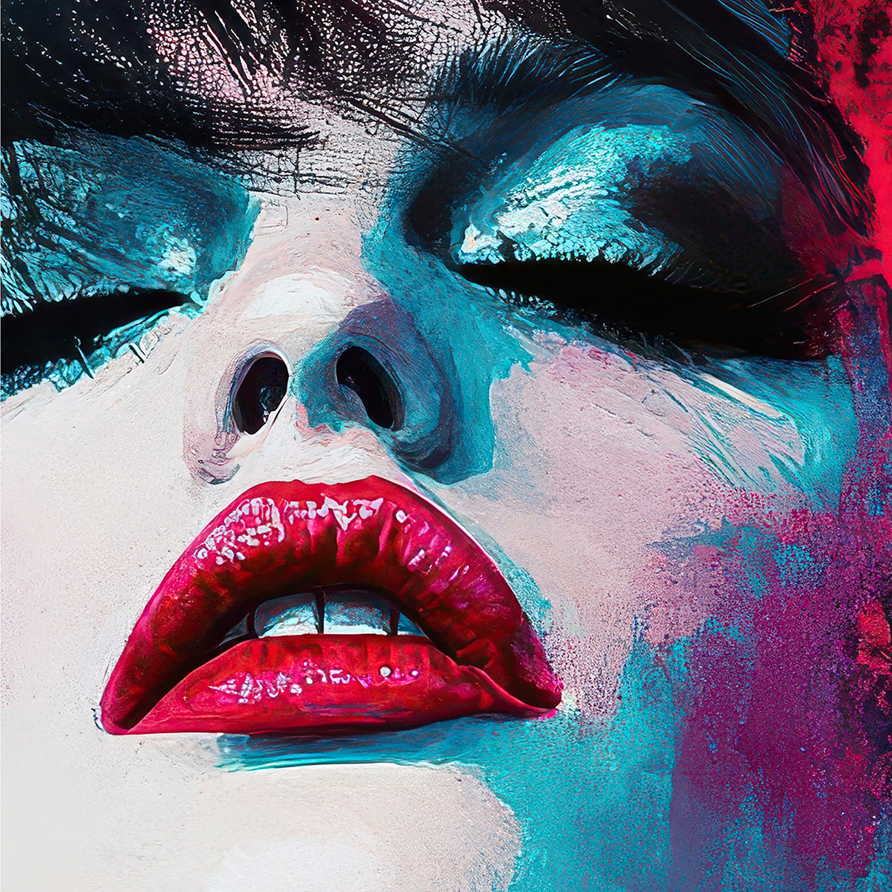 Canvas-Pink Splashed Diva-image LAND