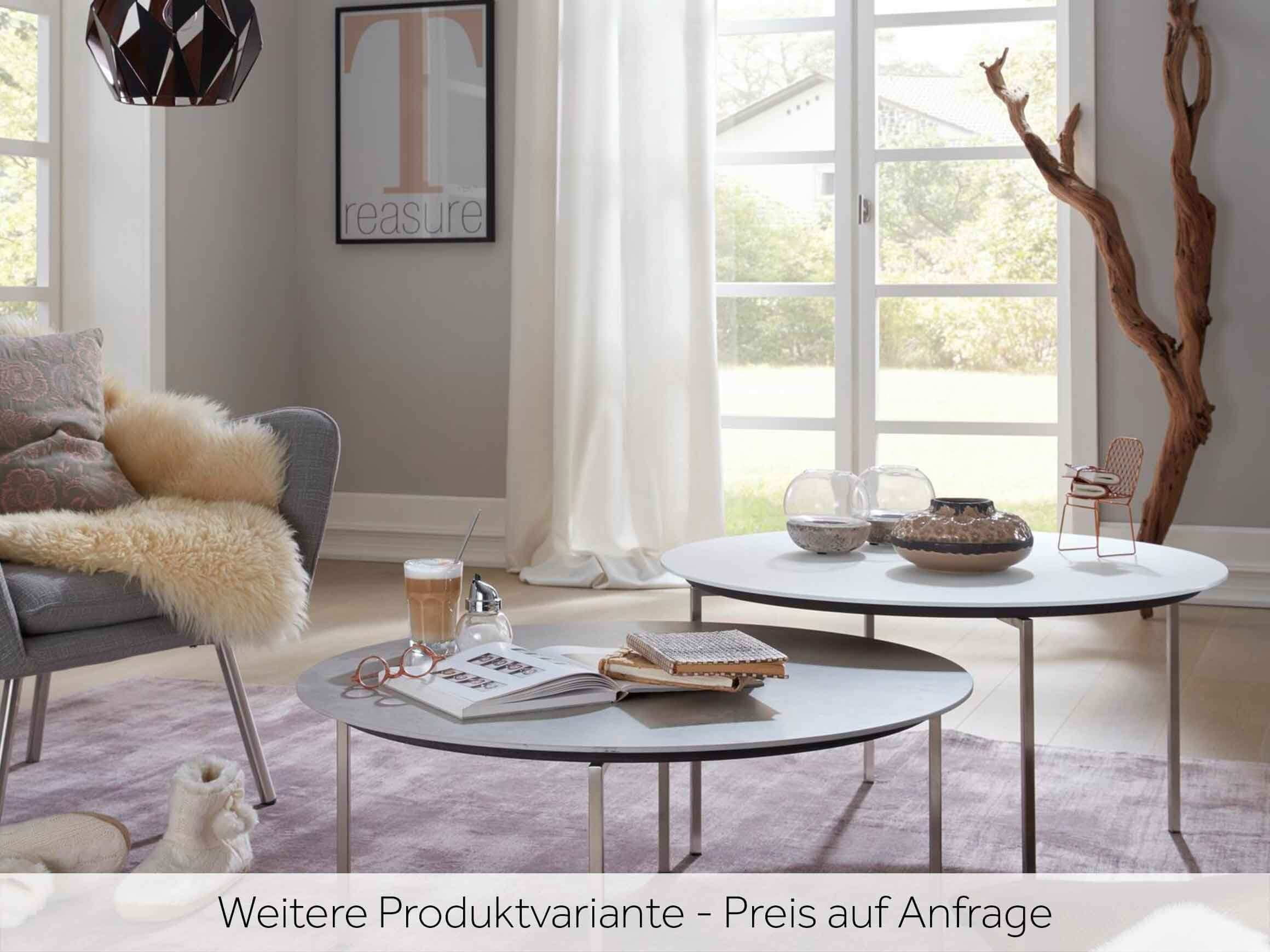 Couchtisch Edgar, Platte Keramik Basalto, d 55 Cm, h 35