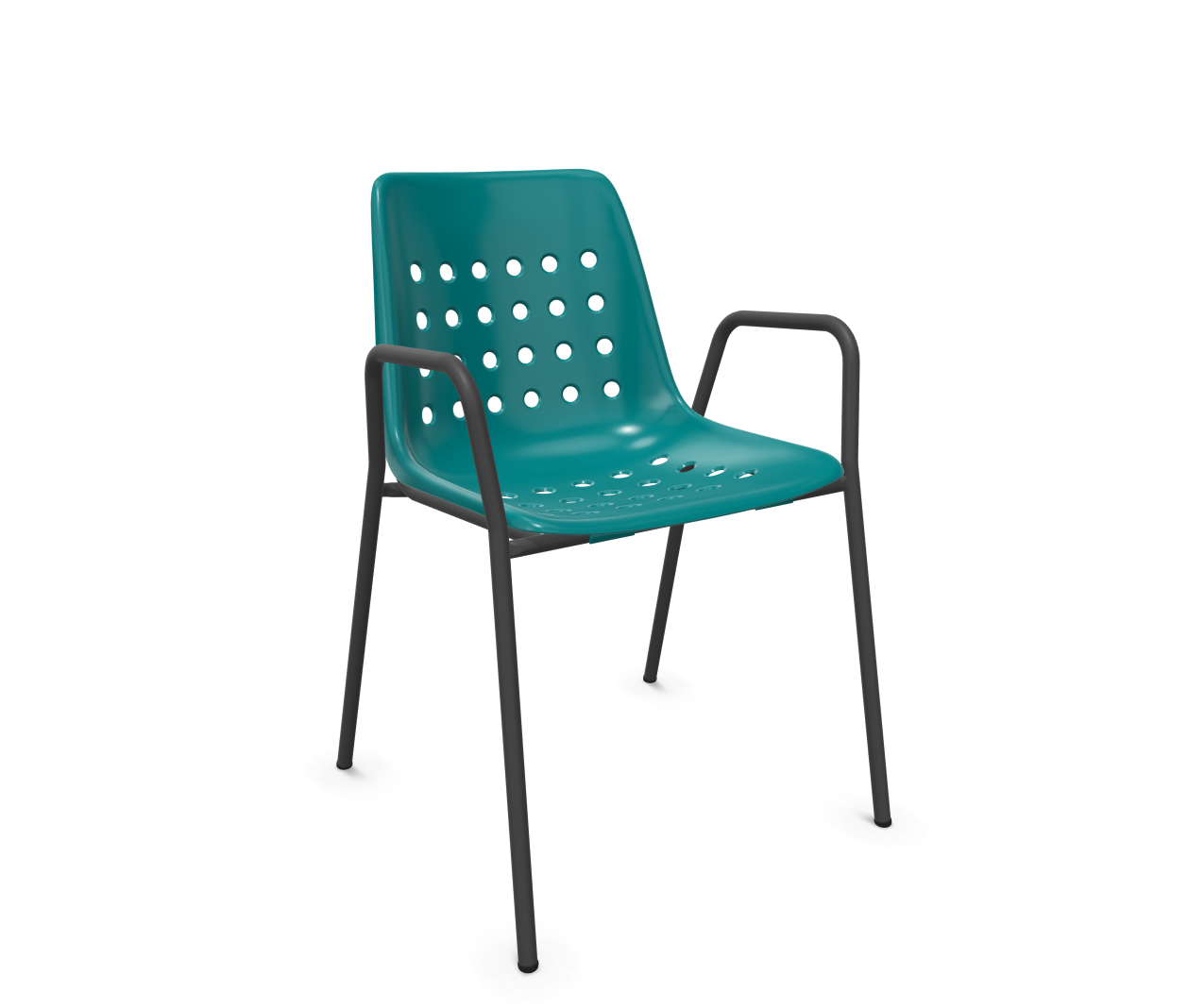 Schalen-Stuhl Bermuda mit Armlehnen von Schaffner / Farbe: Kaliblau / Grösse: 55 x 54 cm