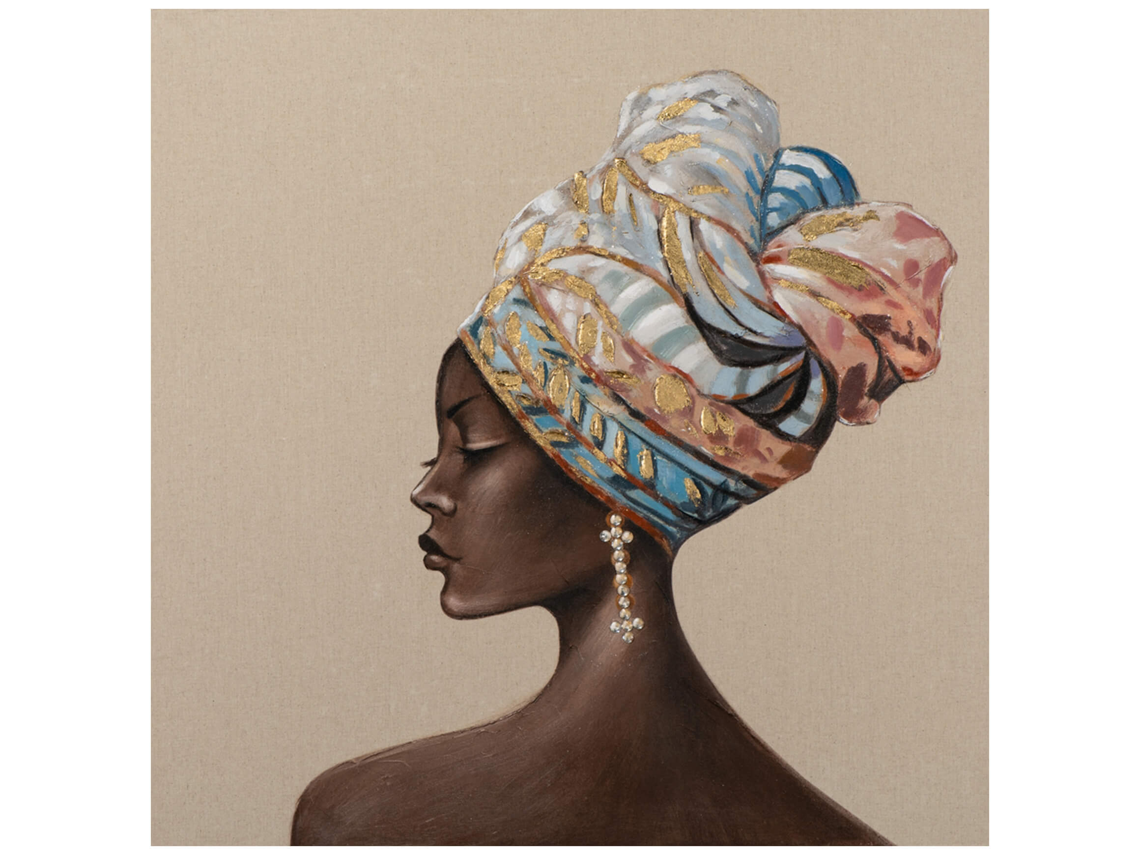 image LAND Bild Dunkle Schönheit mit Buntem Turban 1  | Schubiger Möbel