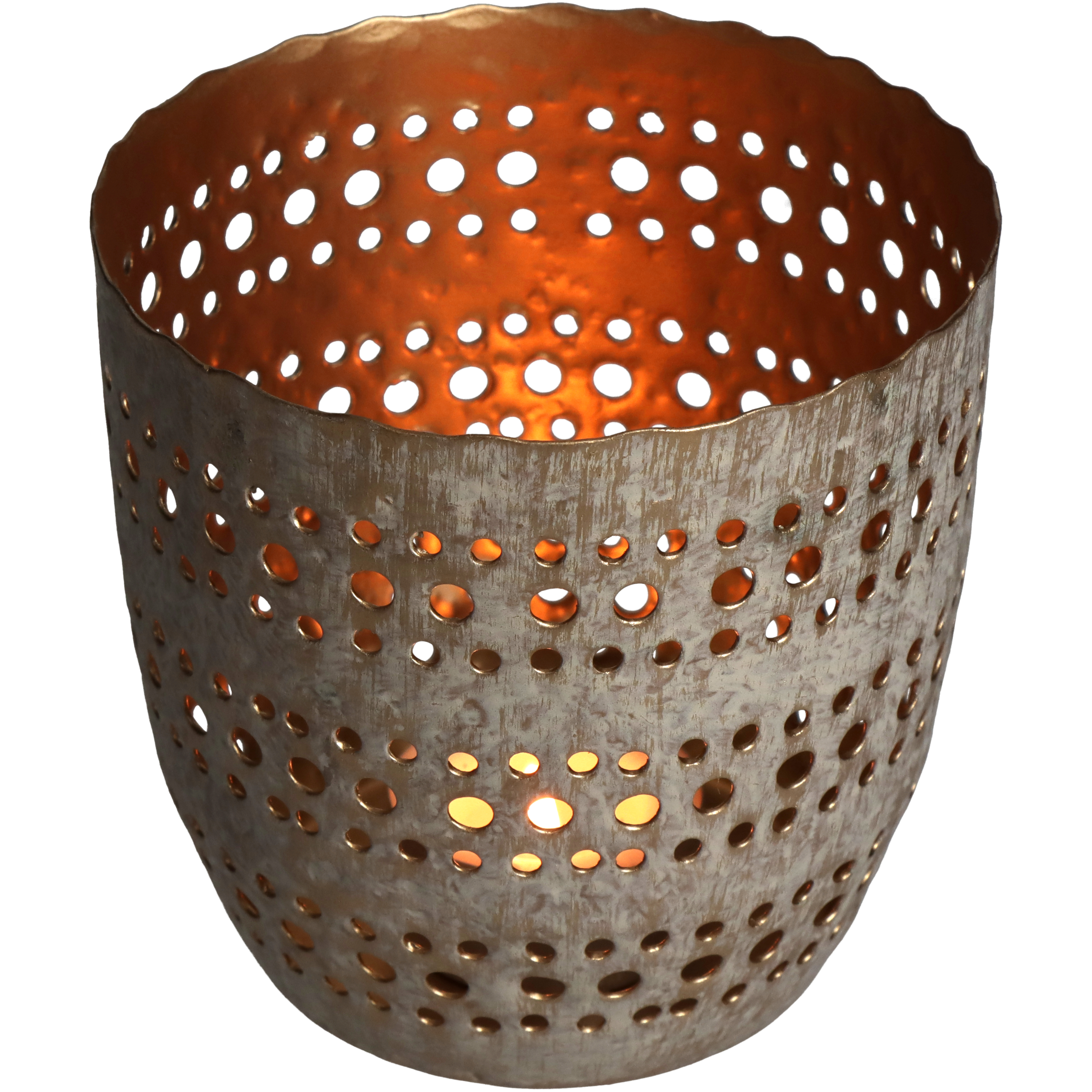 Windlicht Iron, Elfenbein H: 10 cm Kersten