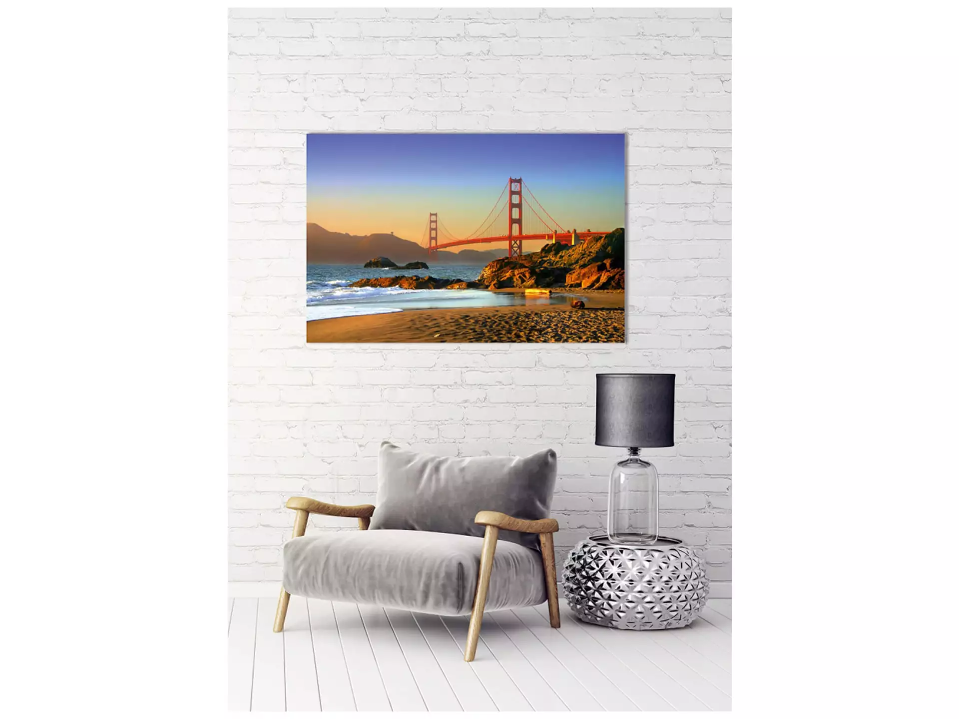 Digitaldruck auf Acrylglas Golden Gate image LAND / Grösse: 120 x 80 cm