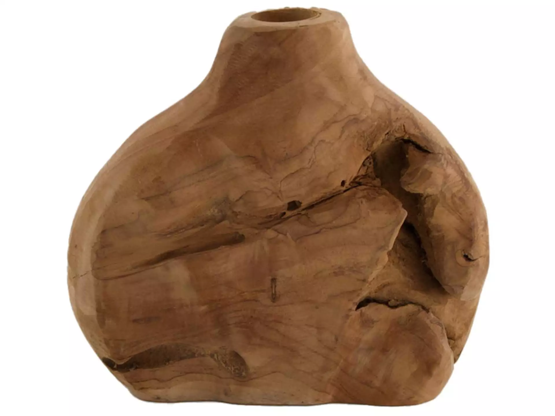 Vase Teakholz, Unikat H: 22 cm Dijk